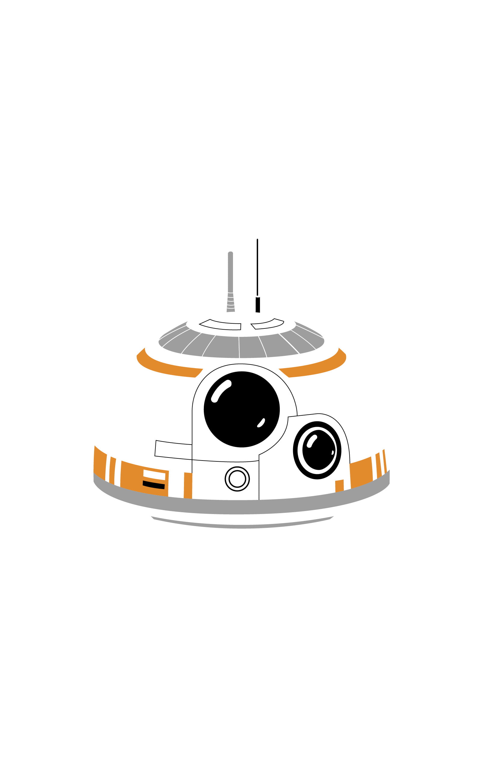 2K, Star Wars: The Force Awakens, BB-8, minimalism, robot, portrait display, Star Wars, Phone HD Wallpaper