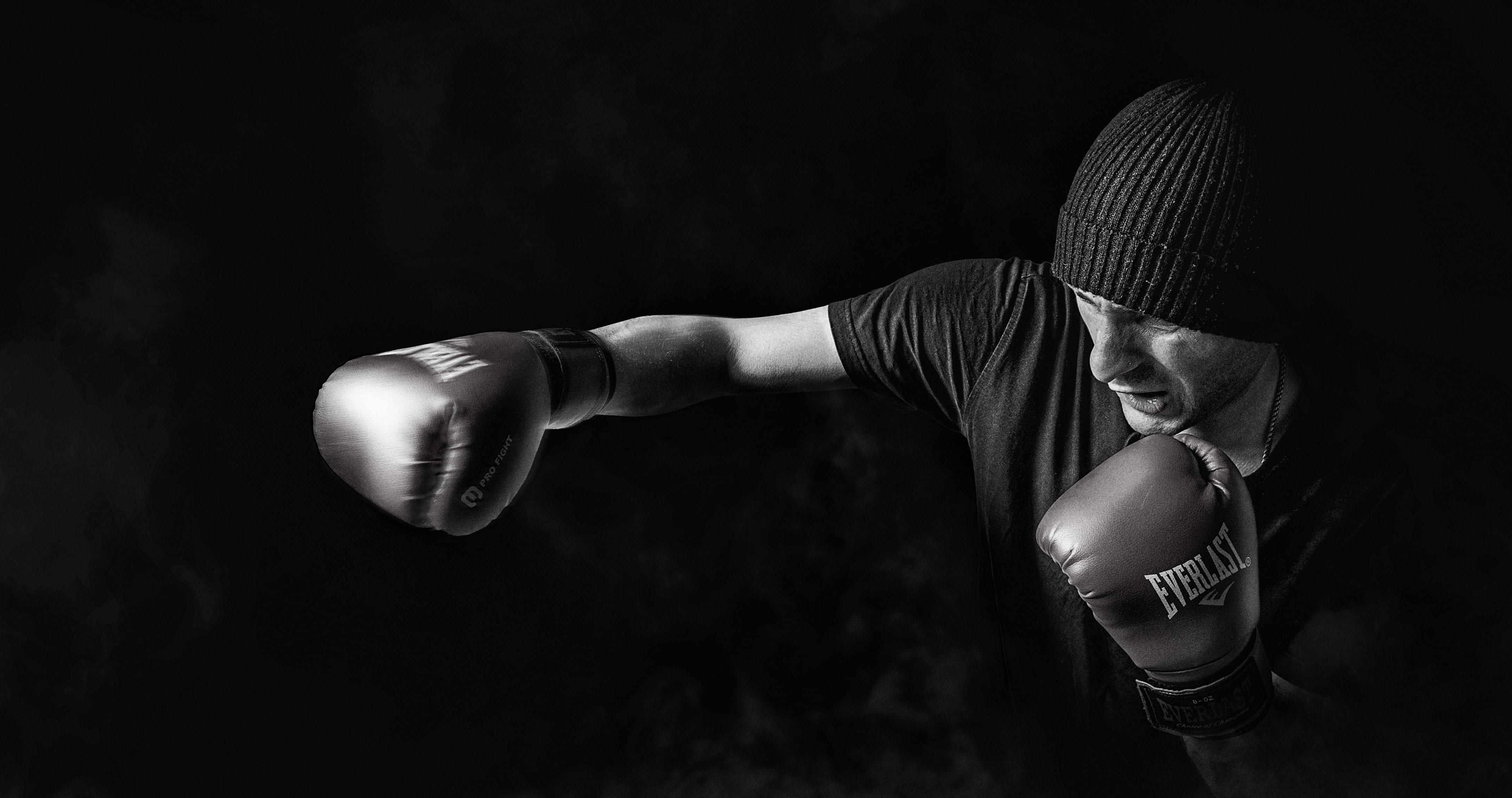 men, exercising, indoors, one person, adult, motion, strength, black background, human limb, fist, conflict, males, competition, studio shot, boxing glove, HD Wallpaper