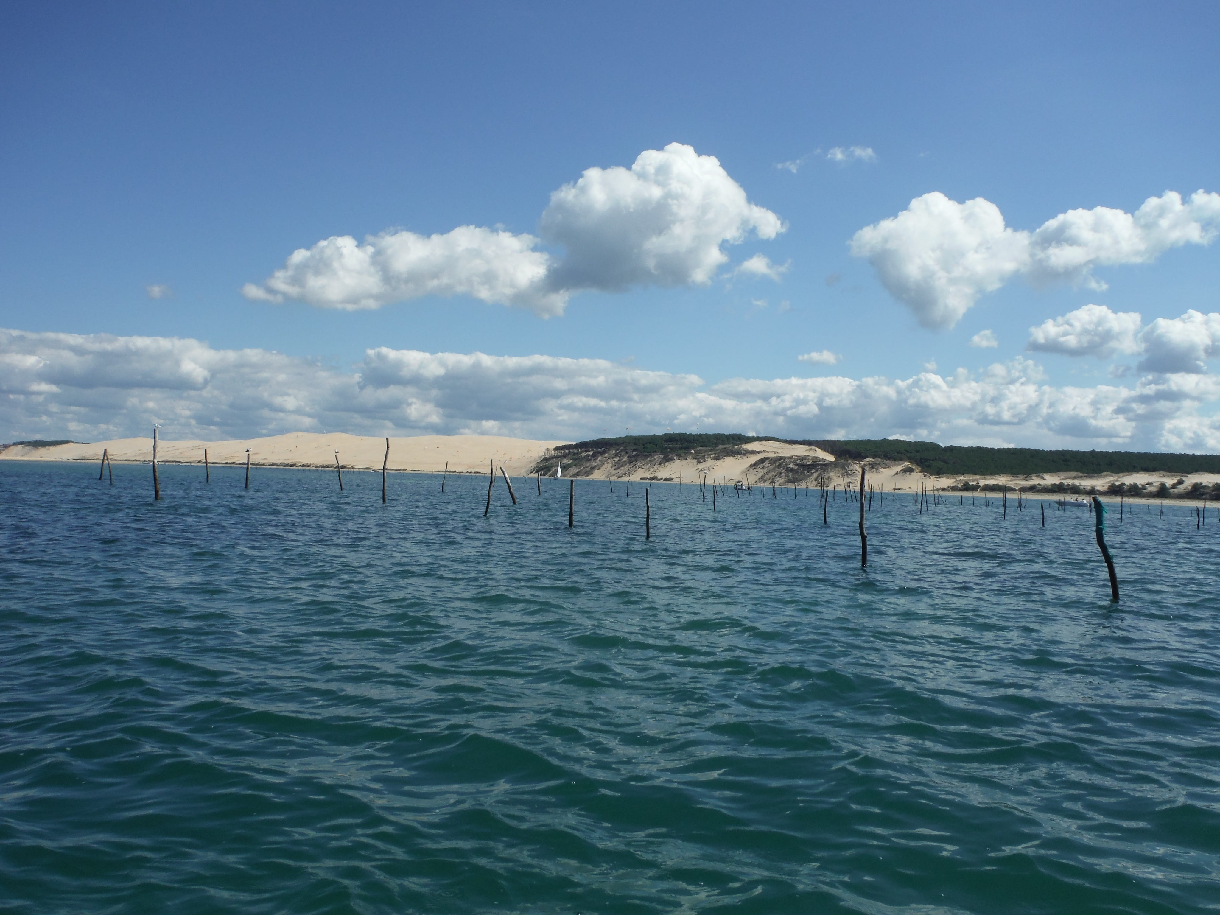 sky, sea, day, outdoors, 4K, architecture, arcachon basin, tranquility, nature, building exterior, cloud - sky, beauty in nature, tranquil scene, turquoise colored, HD Wallpaper