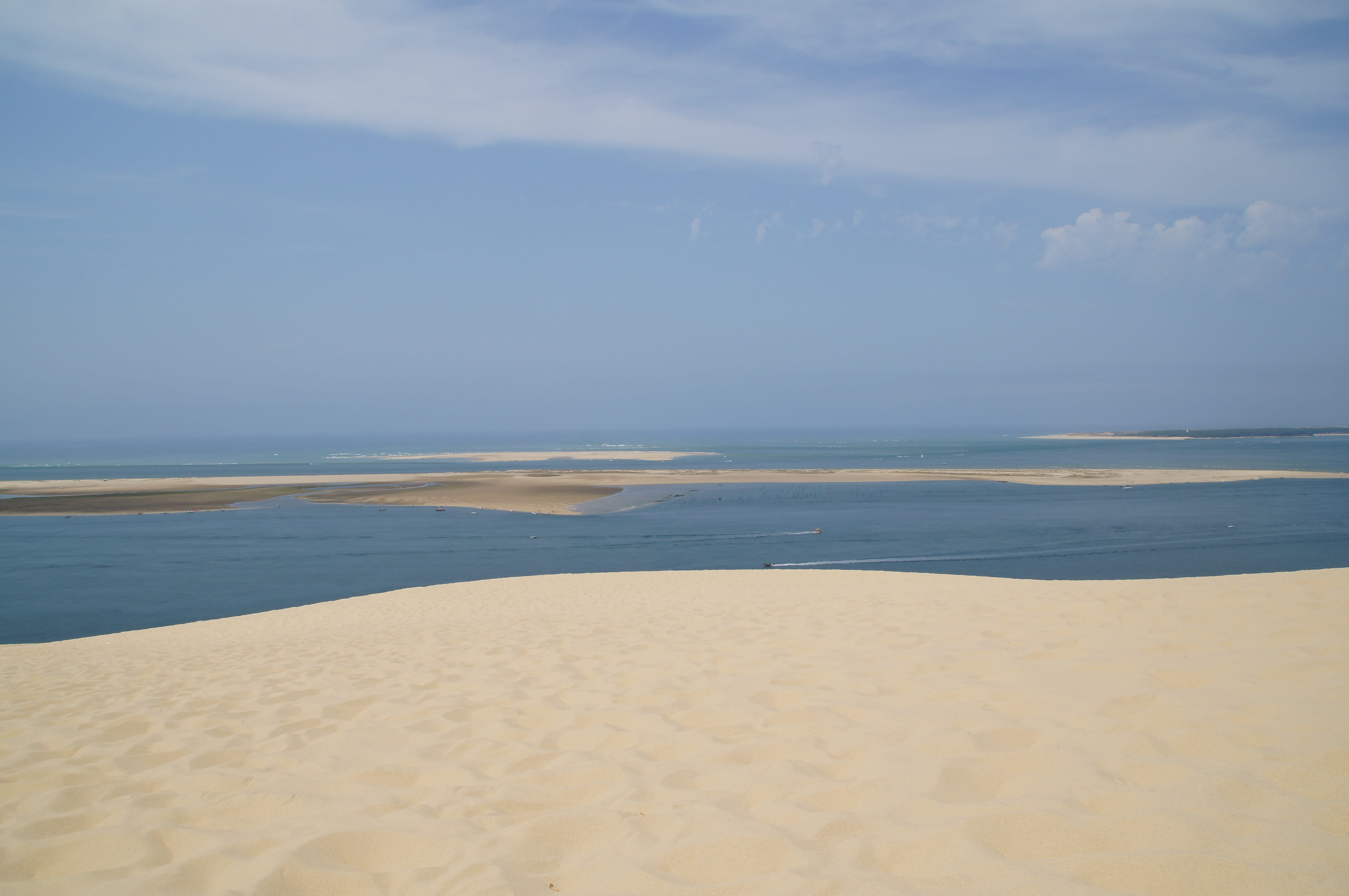idyllic, beach, atlantic coast, tranquil scene, cloud - sky, atlantic, sand, dune du pilat, wide, dune you pilat, dune pyla you, tranquility, 4K, beauty in nature, HD Wallpaper