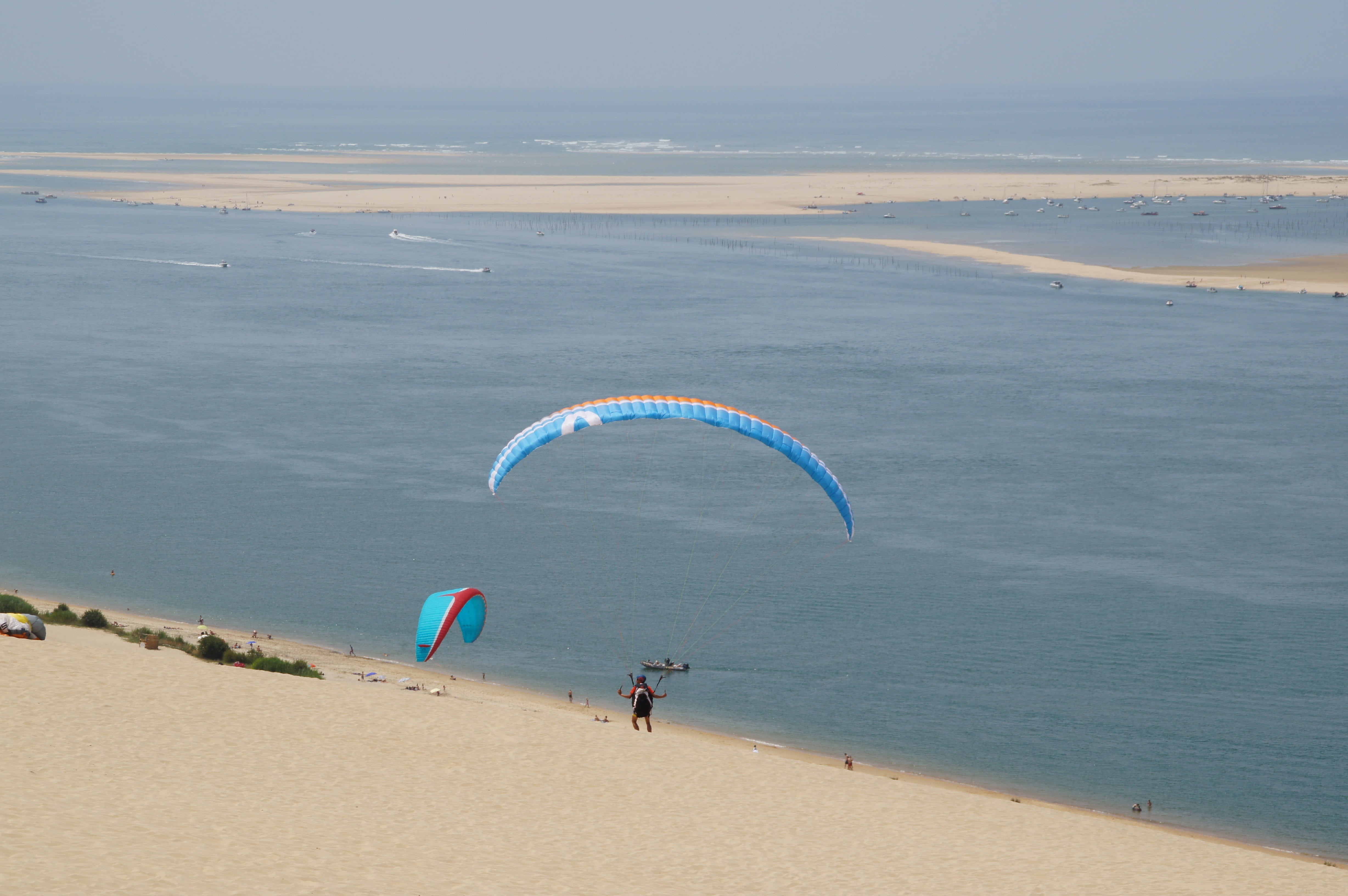leisure activity, nature, dune you pilat, atlantic, dune du pilat, arcachon, pilat, sand, water, grande, mountain, flying, vacations, atlantic coast, sea, HD Wallpaper