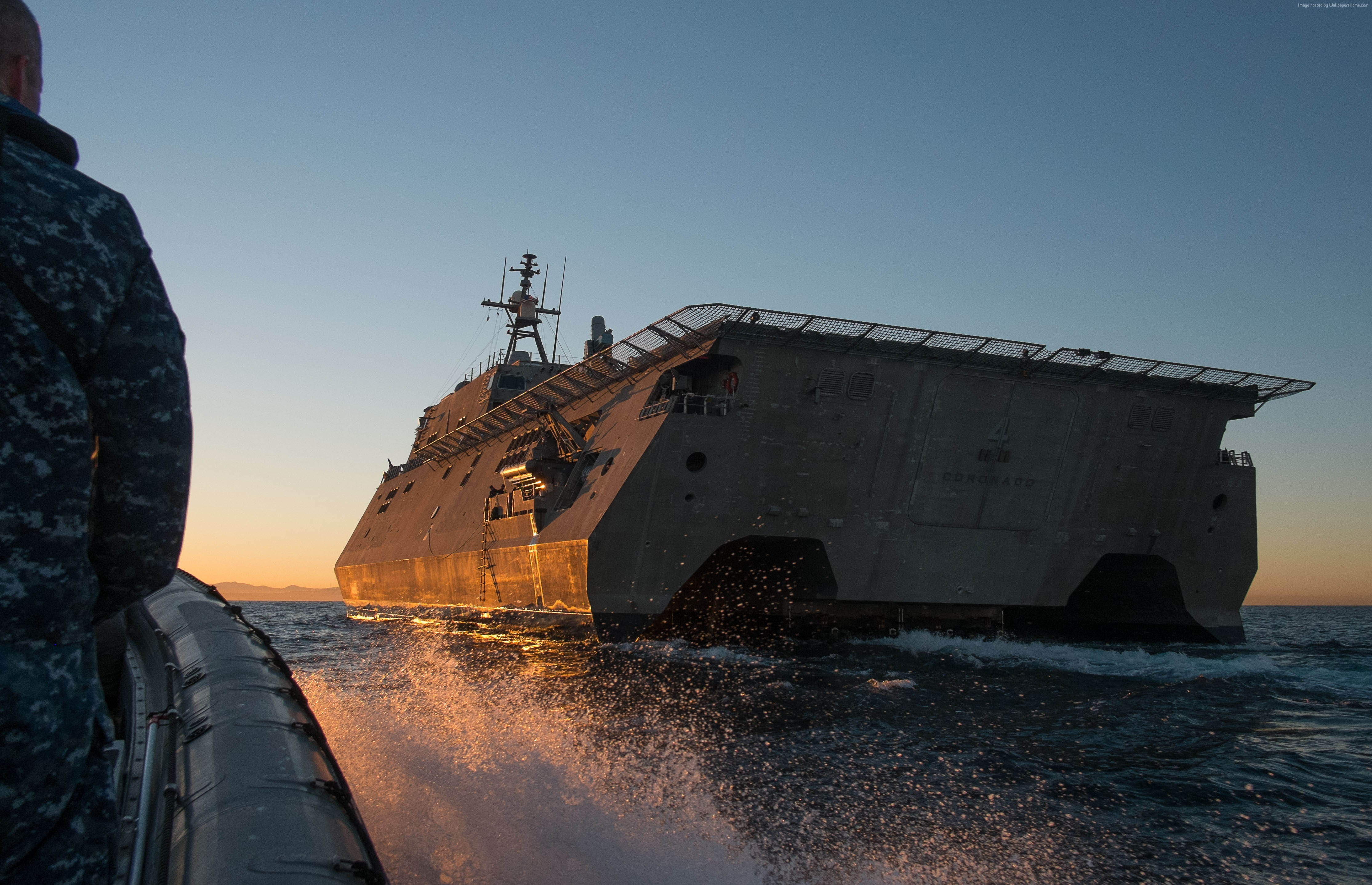 4K, LCS-4, Independence-class, littoral, trimaran, USS Coronado, combat ship, sea, U.S. Navy, HD Wallpaper