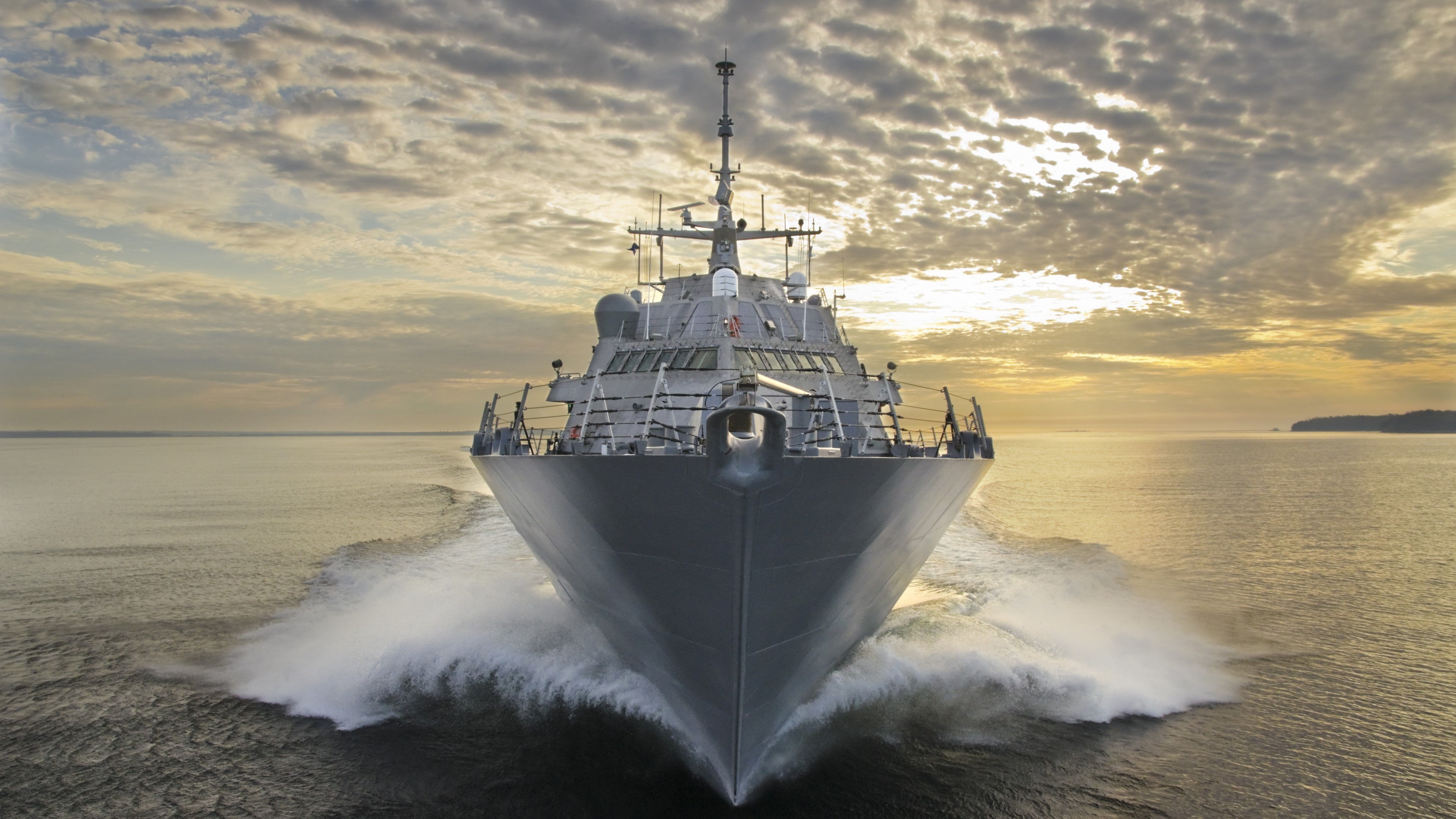 hour, Freedom-class, LCS-3, combat ship, 4K, gray, warship, golden, USA Army, U.S. Navy, sea, USS, littoral, water, Fort Worth, USS LCS-3, HD Wallpaper