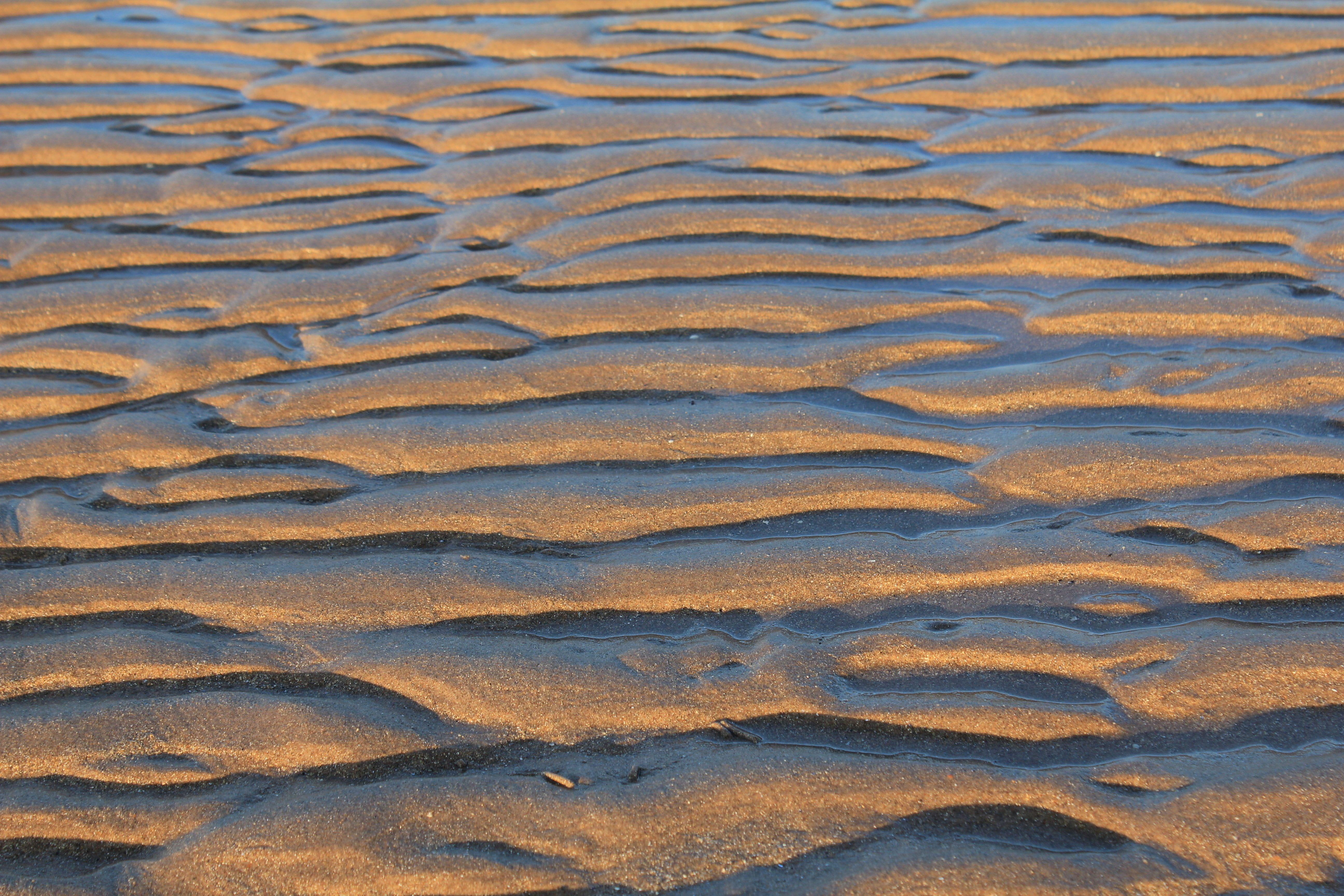 surface, backgrounds, high angle view, photo, water, pattern, wave pattern, full frame, arid climate, landscape, brown, climate, seaside, beauty in nature, HD Wallpaper