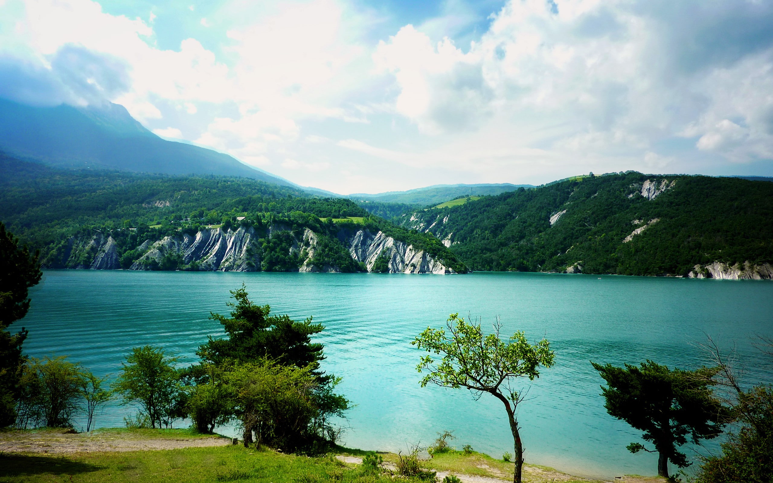 mountains, island, le, lac, du, 2K, sauze, Le Sauze du Lac Mountains Island, HD Wallpaper