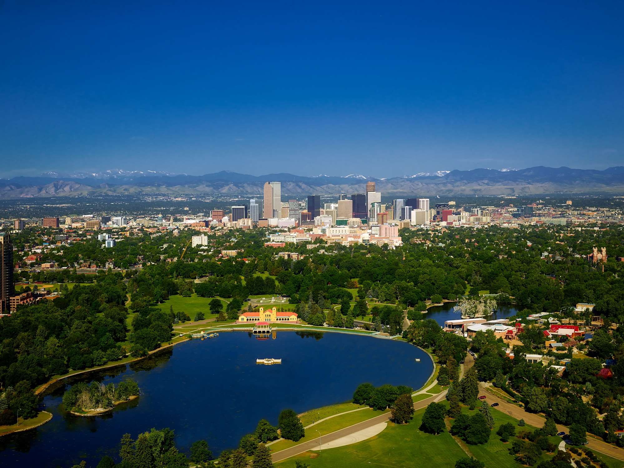 colorado, government, city, tree, building, denver, downtown, aerial view, travel, no people, residential district, architecture, office building exterior, HD Wallpaper