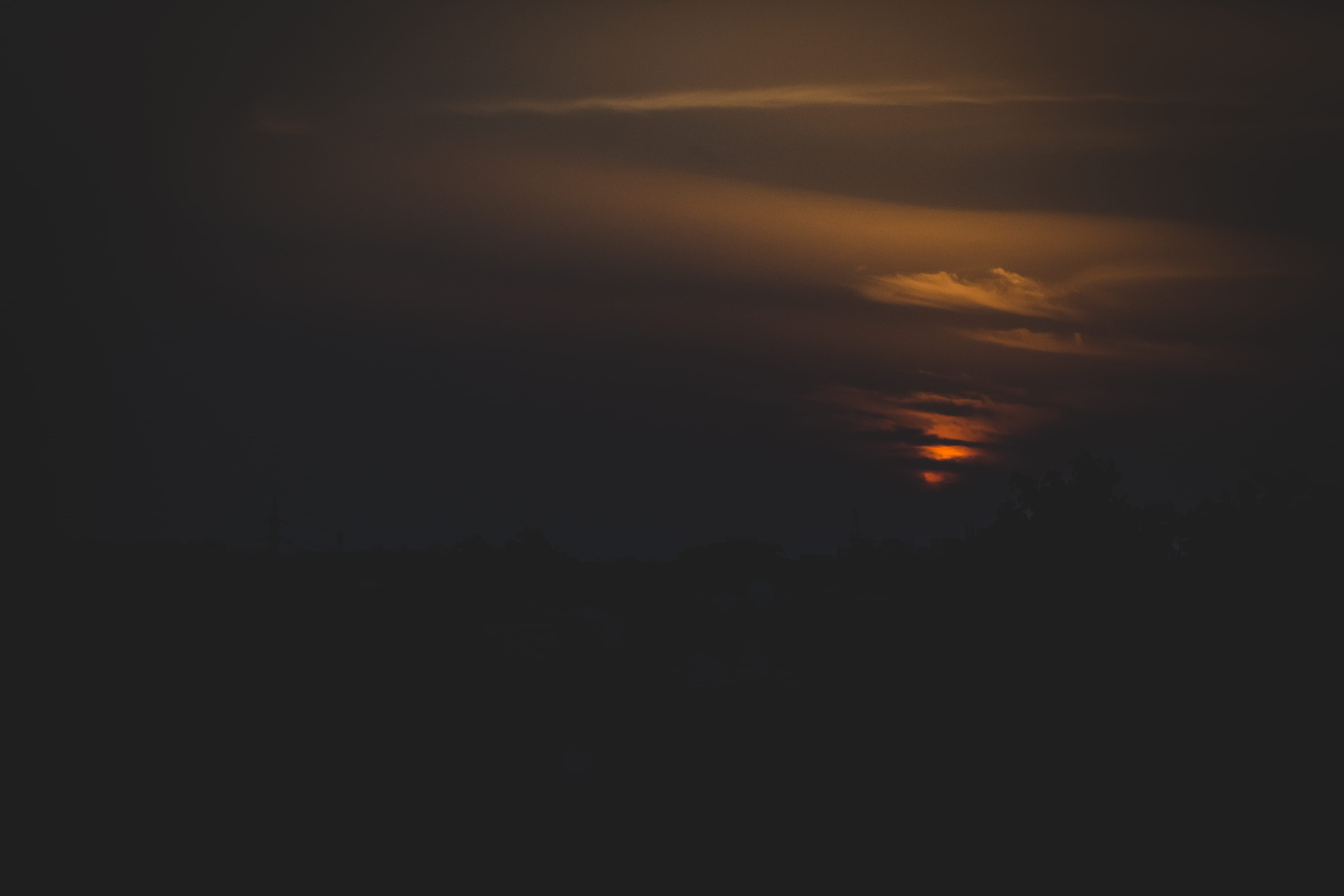 golden, scenics - nature, tranquility, red sky, night, nature, hour, beauty in nature, abstract, dawn, 5K, sunset, cloud - sky, dusk, gandhinagar, sun, HD Wallpaper