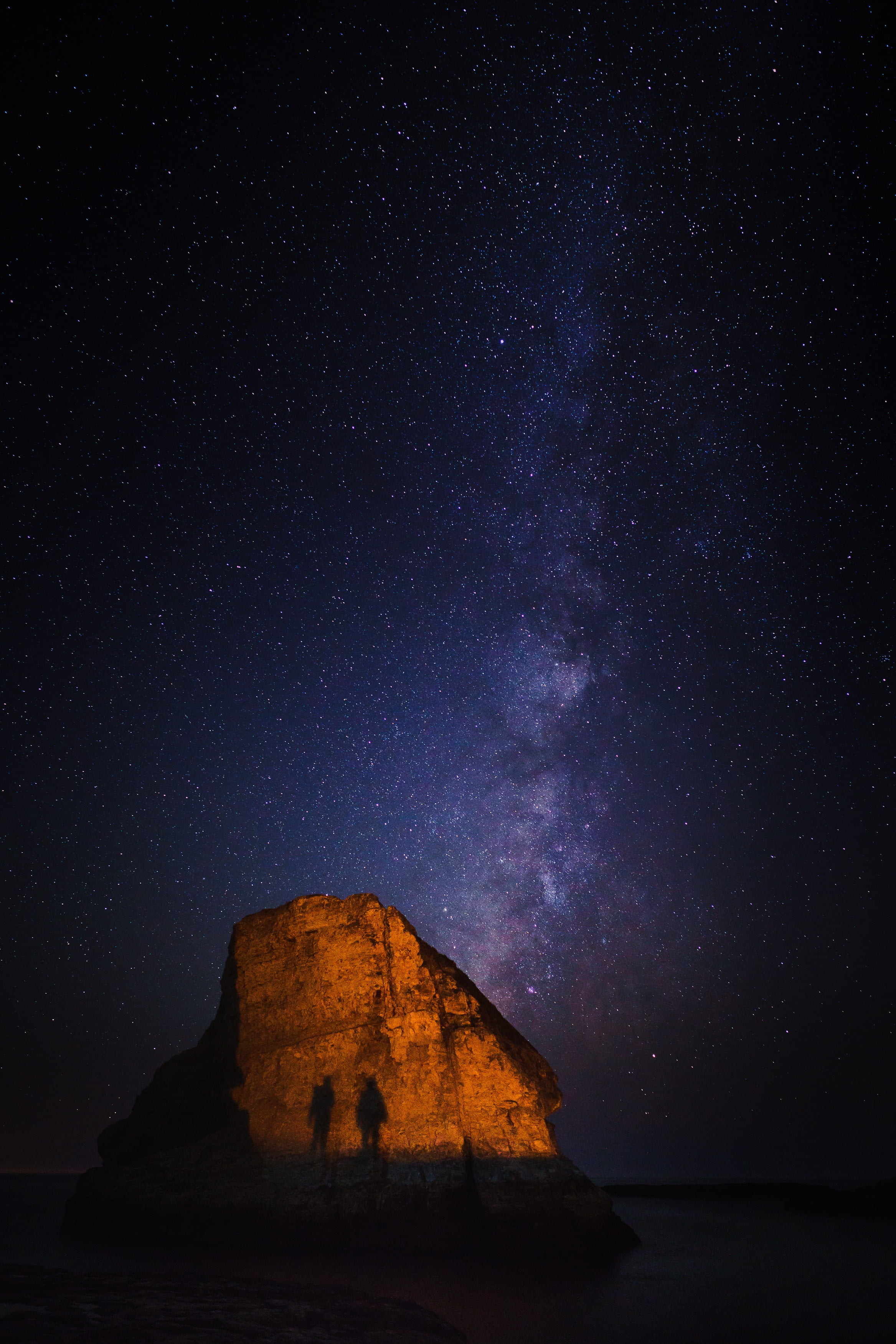outdoors, galaxy, astronomy, beauty in nature, davenport, water, idyllic, nature, tranquility, united states, rock formation, rock - object, milky way, Phone HD Wallpaper