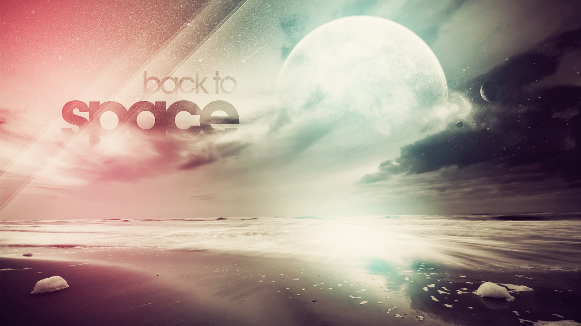 back, astronomy, space art, typography, motion, colorful, outdoors, sky, artwork, no people, planet, beauty in nature, universe, bubble, 1080P, HD Wallpaper