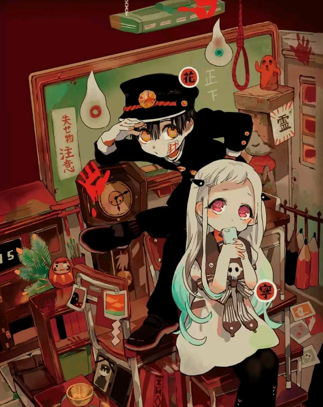 720P, Yashiro Nene, Amane Yugi, Jibaku Sounen Hanako-kun, Phone HD Wallpaper