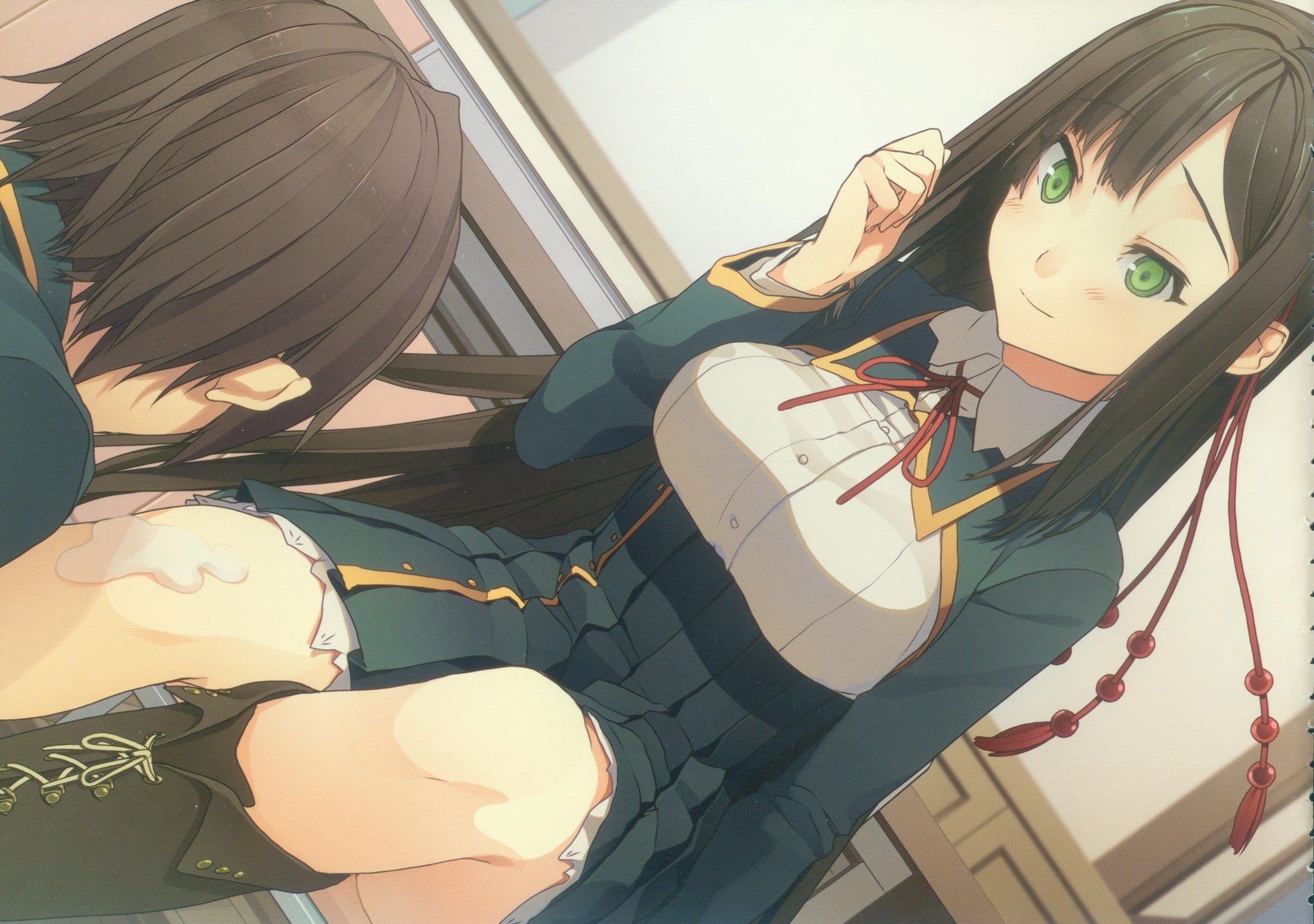 Shinonome Satsuki, Koi to Senkyo to Chocolate, 1080P, school uniform, anime, green eyes, HD Wallpaper