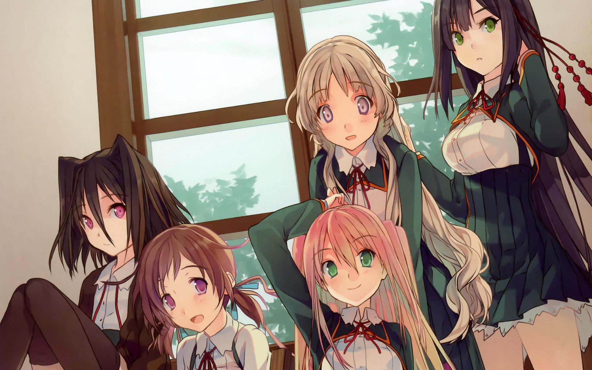 1080P, Aomi Isara, anime girls, Koi to Senkyo to Chocolate, Sumiyoshi Chisato, Morishita Michiru, Shinonome Satsuki, Kiba Mifuyu, HD Wallpaper