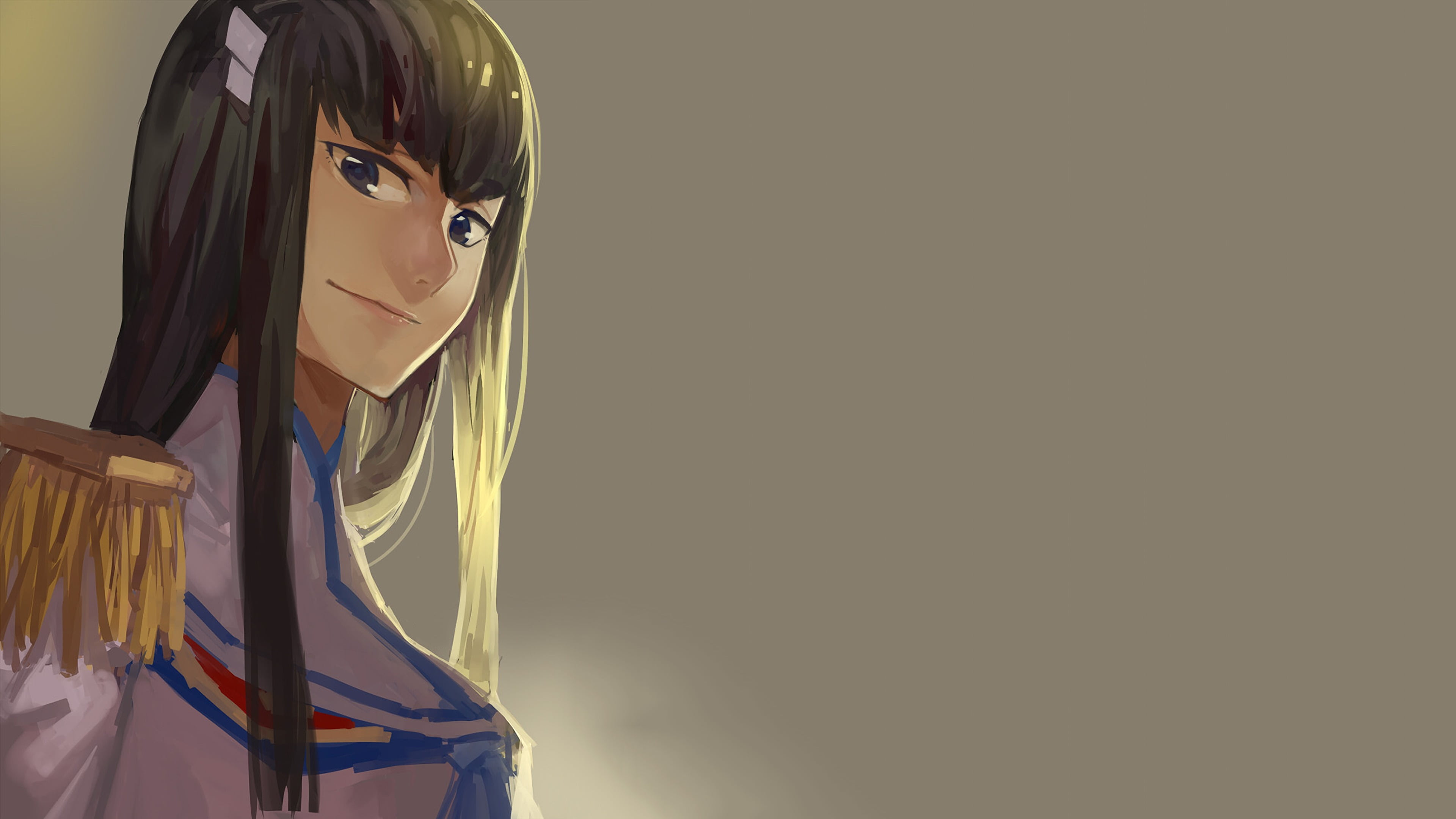 front view, hairstyle, real people, 4K, Kiryuin Satsuki, indoors, waist up, copy space, young women, women, Kill la Kill, beautiful woman, portrait, arts culture and entertainment, HD Wallpaper