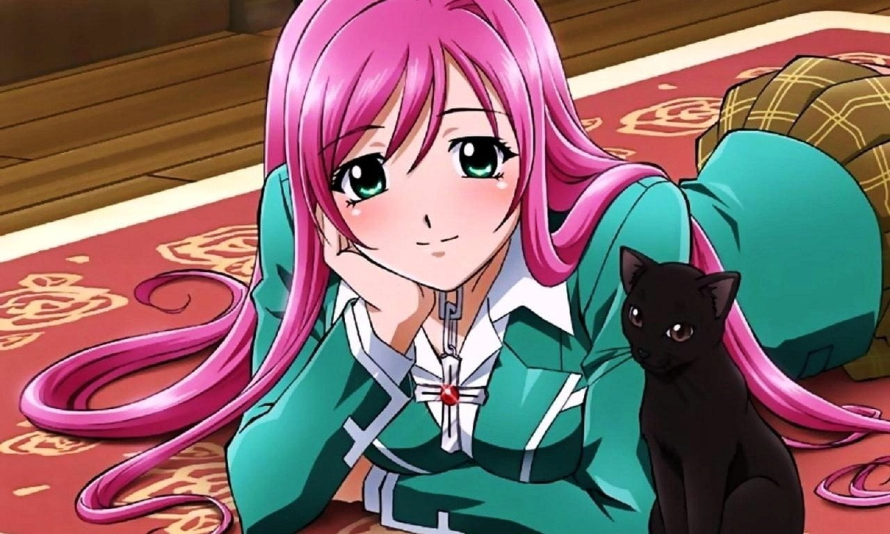 front view, Anime, 720P, multi colored, purple, female likeness, human representation, real people, lifestyles, indoors, plastic, portrait, Girl, Rosario + Vampire, HD Wallpaper