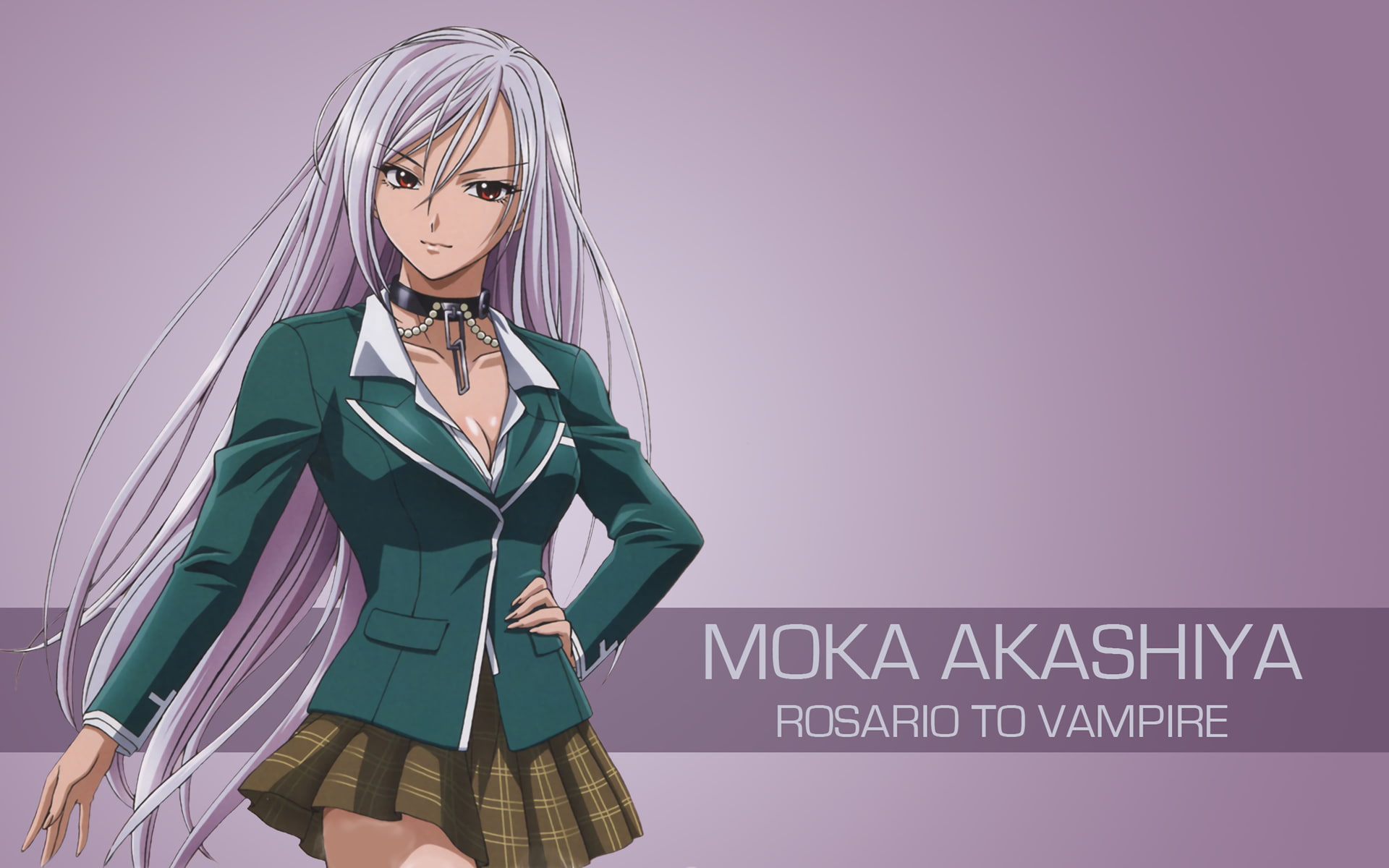 Akashiya Moka, three quarter length, standing, red eyes, young adult, studio shot, women, young women, connection, technology, front view, beautiful woman, HD Wallpaper