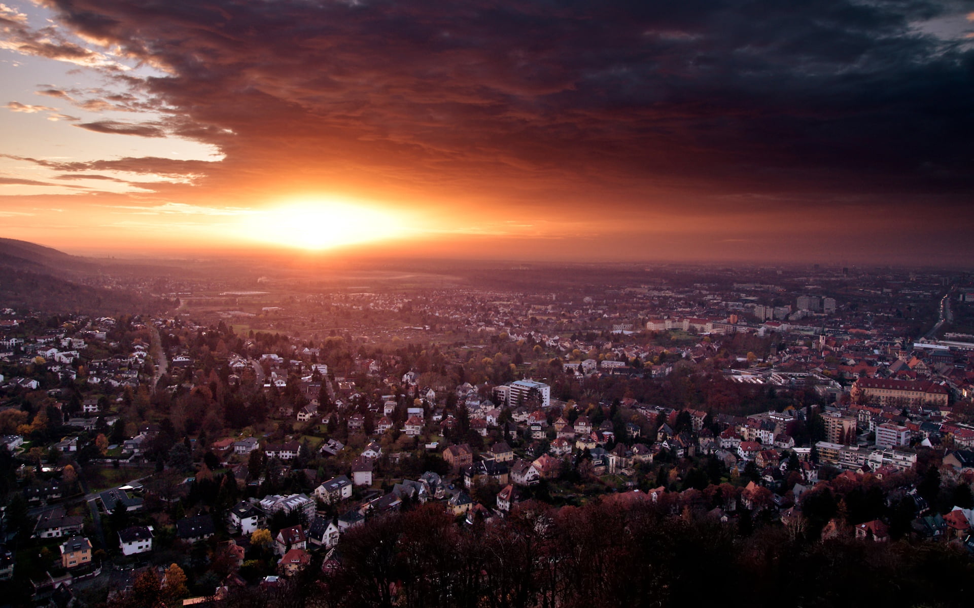 town, famous Place, office building exterior, outdoors, travel Destinations, germany, architecture, aerial View, neighborhood, landscape, travel, panoramic, HD Wallpaper