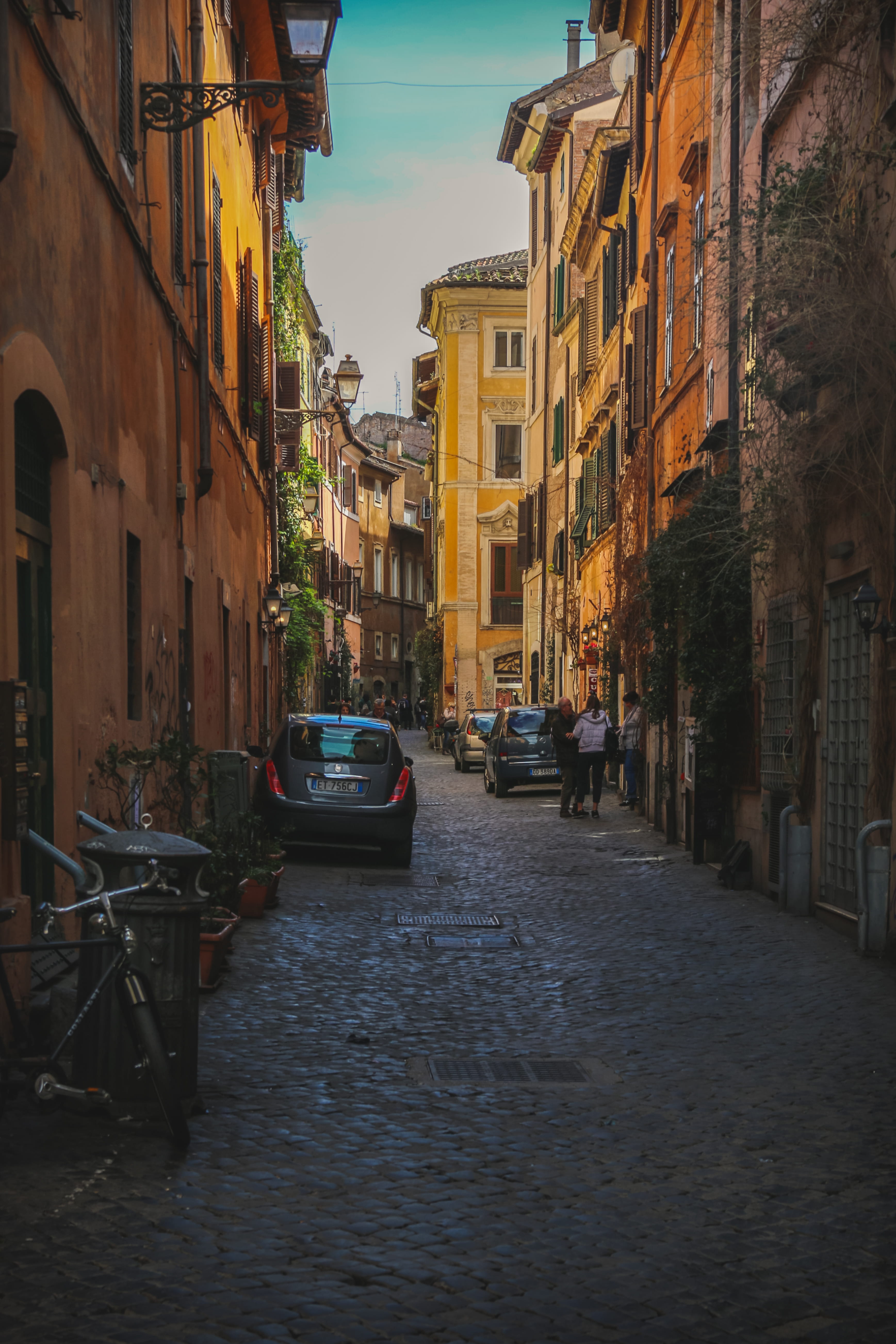 cobblestone, the way forward, architecture, town, italy, sky, place, mode of transportation, building, land vehicle, orange, 5K, water, street, no people, Phone HD Wallpaper