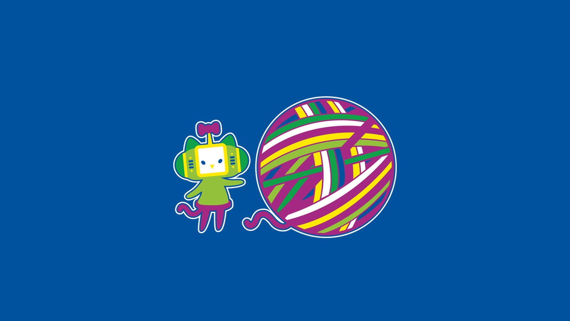 simple, 1080P, minimalistic, hd, solid, art, simplistic, anime, katamari, hello, crossovers, damacy, Abstract, kitty, HD Wallpaper