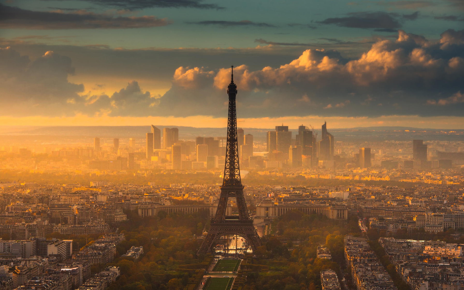 hd, tower, eiffel, cityscape, 1080P, paris, clouds, buildings, HD Wallpaper