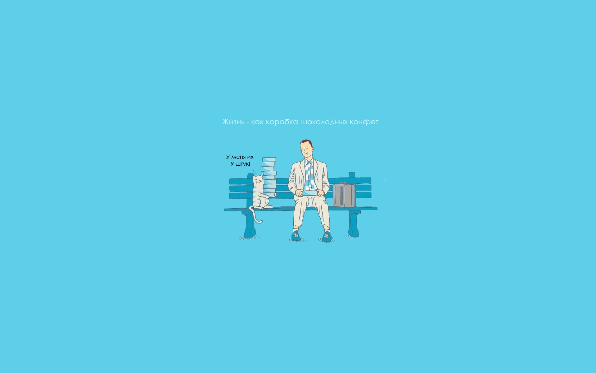 copy space, cat, adult, manager, sitting, one person, young adult, vector, businessman, person, males, illustration, art, Forrest Gump, laptop, goluby background, HD Wallpaper