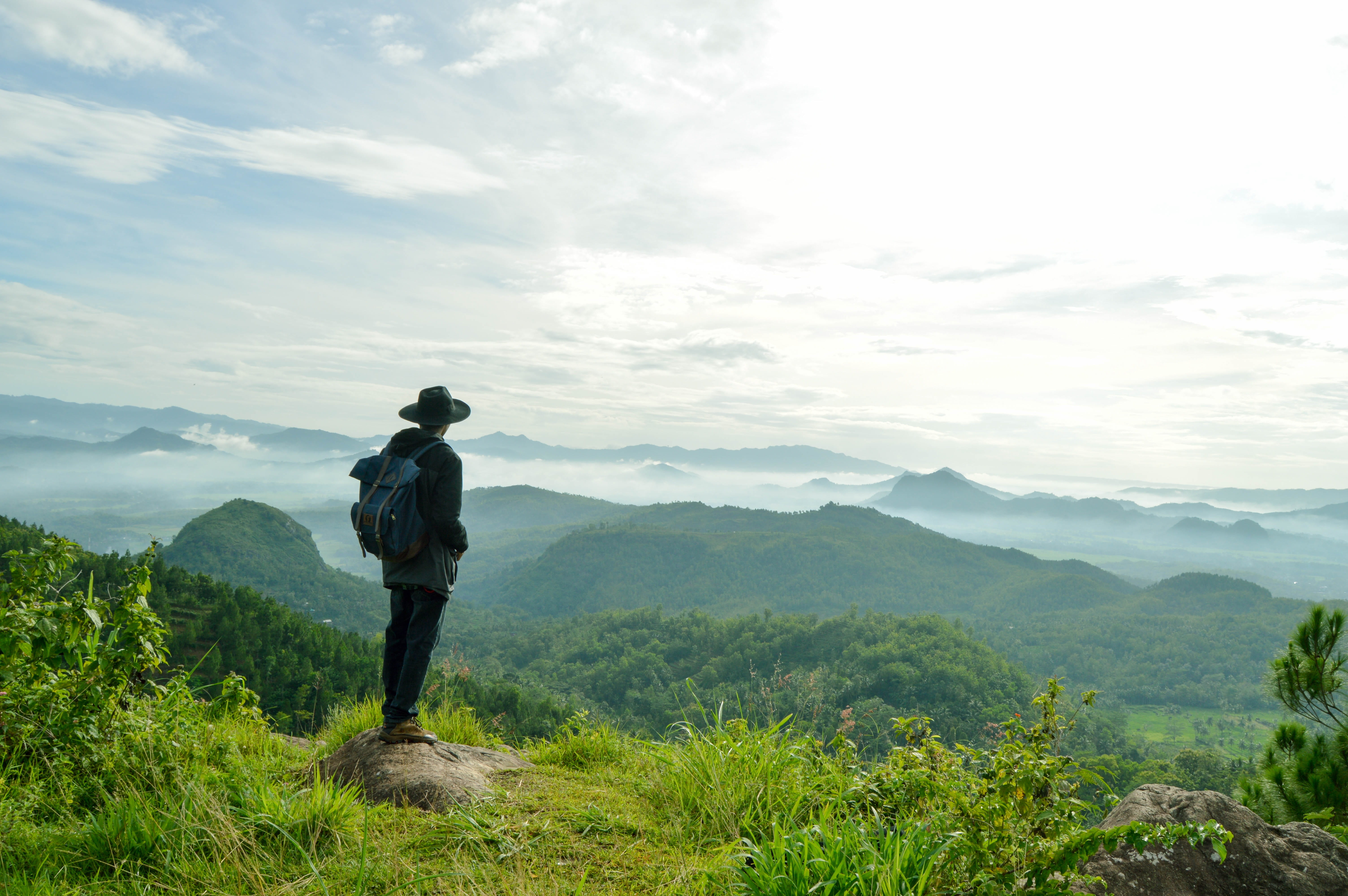 mountain range, nature, landscape, indonesia, tranquility, one person, forrest, trenggalek sub-district, mountain, idyllic, full length, scenics - nature, HD Wallpaper