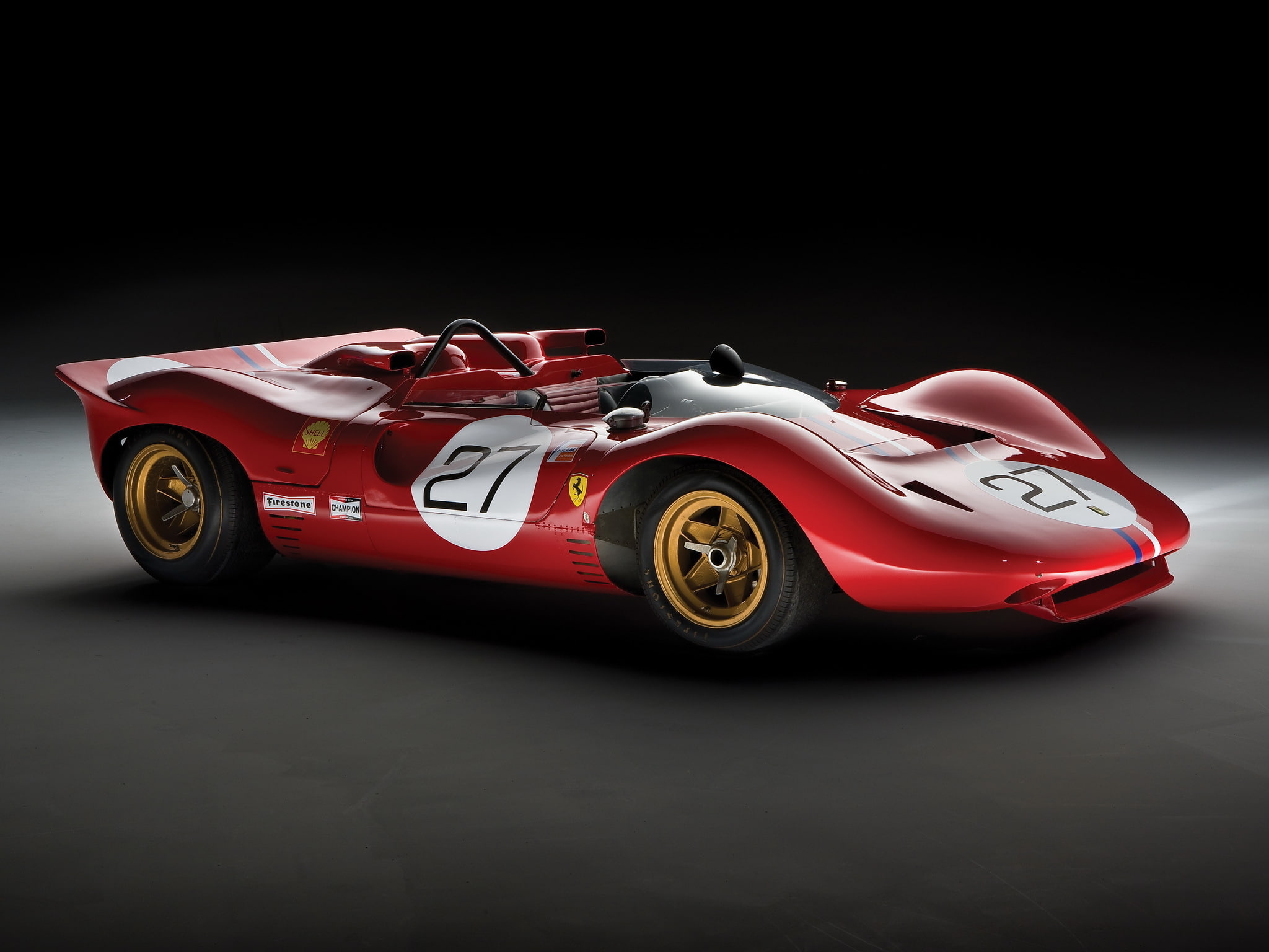 Spider, Classic racing cars, red, 350, Ferrari, sports, convertible, 1080P, coupe, 1967, Can-Am, HD Wallpaper