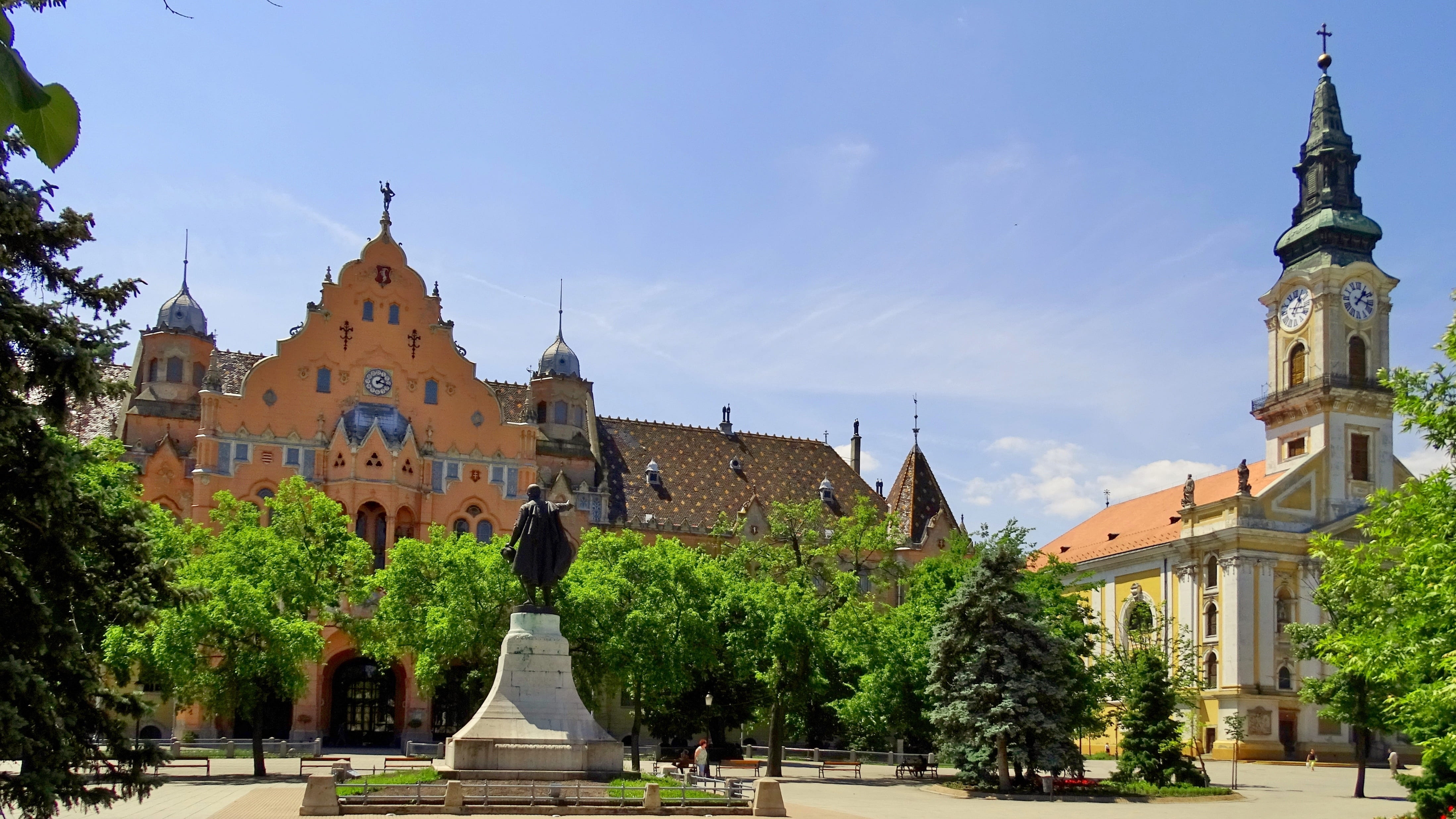 nature, travel destinations, architecture, the past, kecskemét, travel, downtown, old town, tourism, no people, plant, outdoors, historically, building exterior, HD Wallpaper