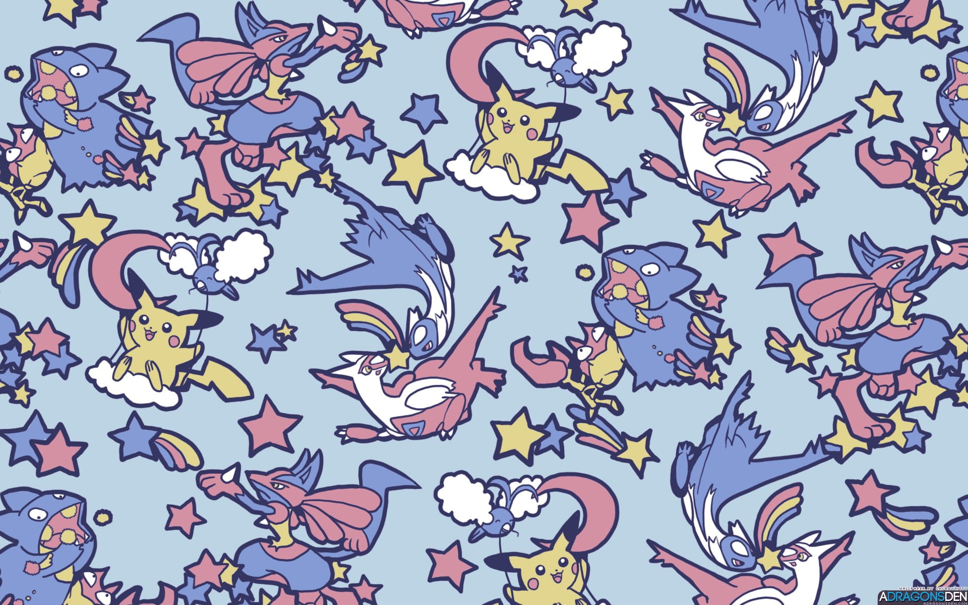 Pikachu, Pokémon, Lucario (Pokémon), Krabby (Pokemon), Latios (Pokémon), Swablu (Pokémon), Munchlax (Pokémon), Latias (Pokémon), 1080P, HD Wallpaper