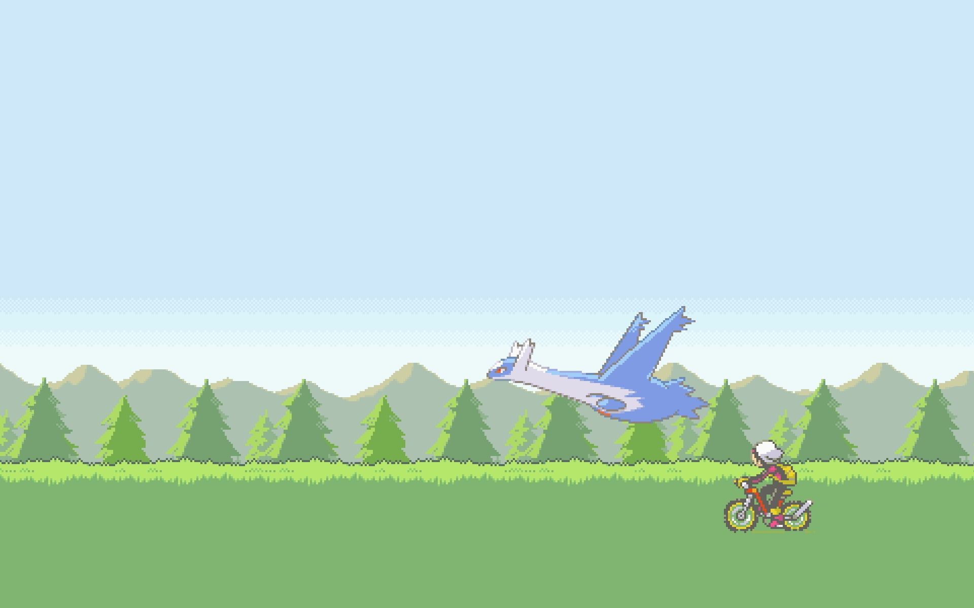 games, stones, latios, hd, brendan, x, anime, motorbikes, video, 1080P, art, Video Games, ruby, pokemon, vehicles, HD Wallpaper
