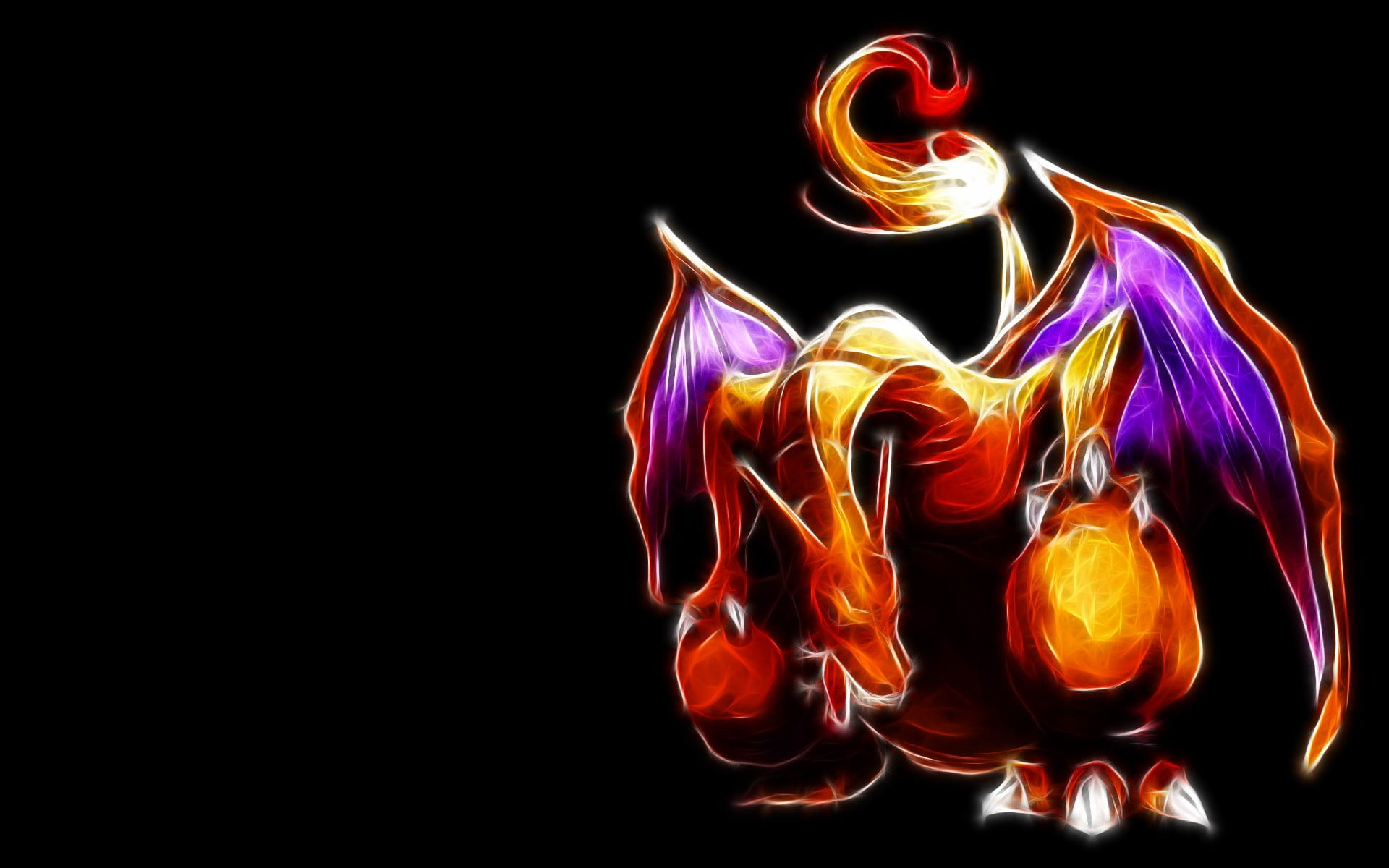 creativity, black background, night, motion, no people, representation, video games, abstract, minimalism, Fractalius, Pokémon, long exposure, studio shot, HD Wallpaper