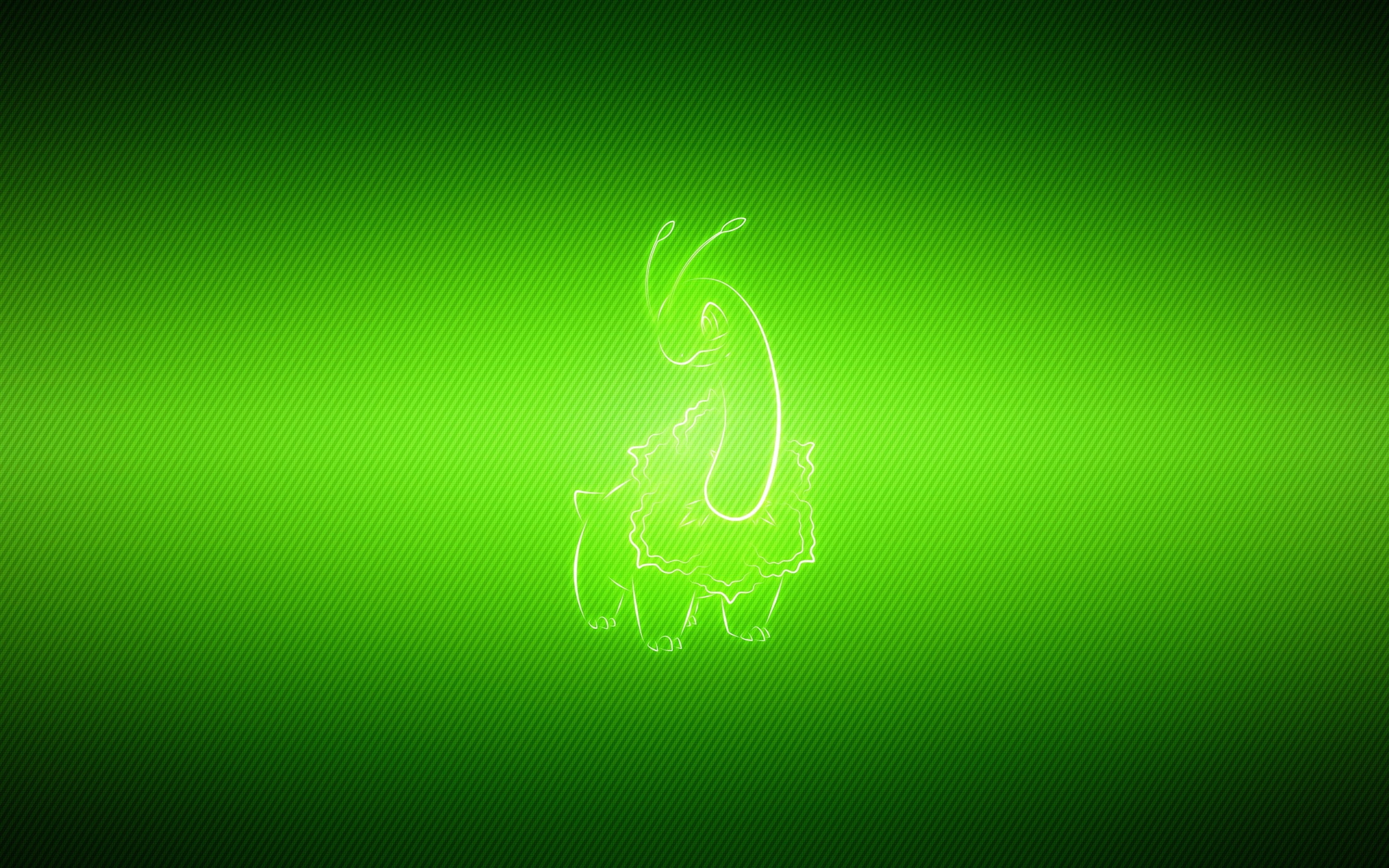pokemon, meganium, green background, 2K, HD Wallpaper