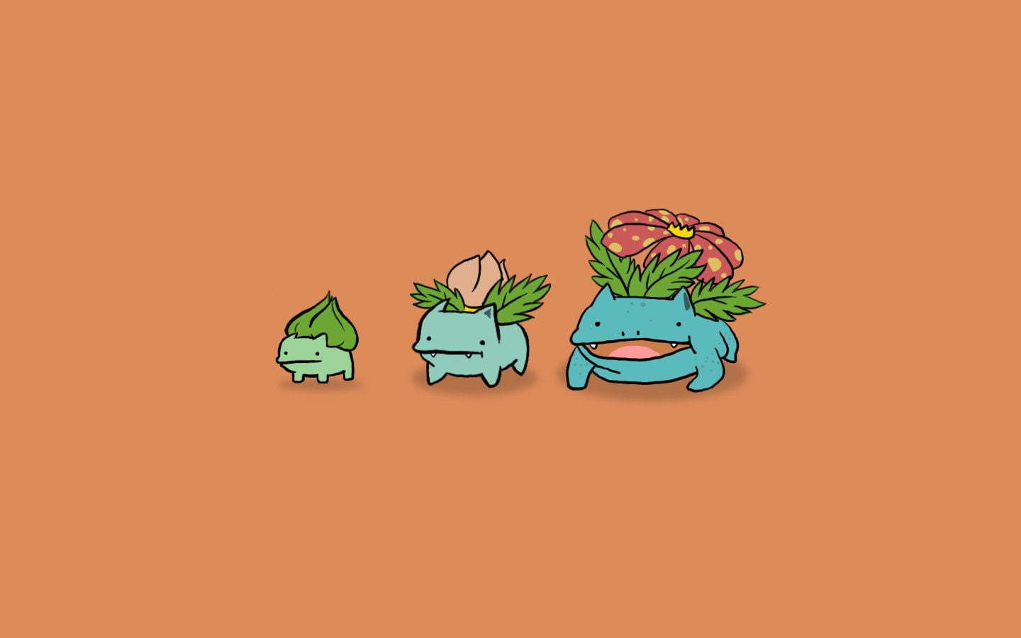 background, venusaur, ivysaur, art, simple, bulbasaur, 720P, pokemon, alternative, HD Wallpaper