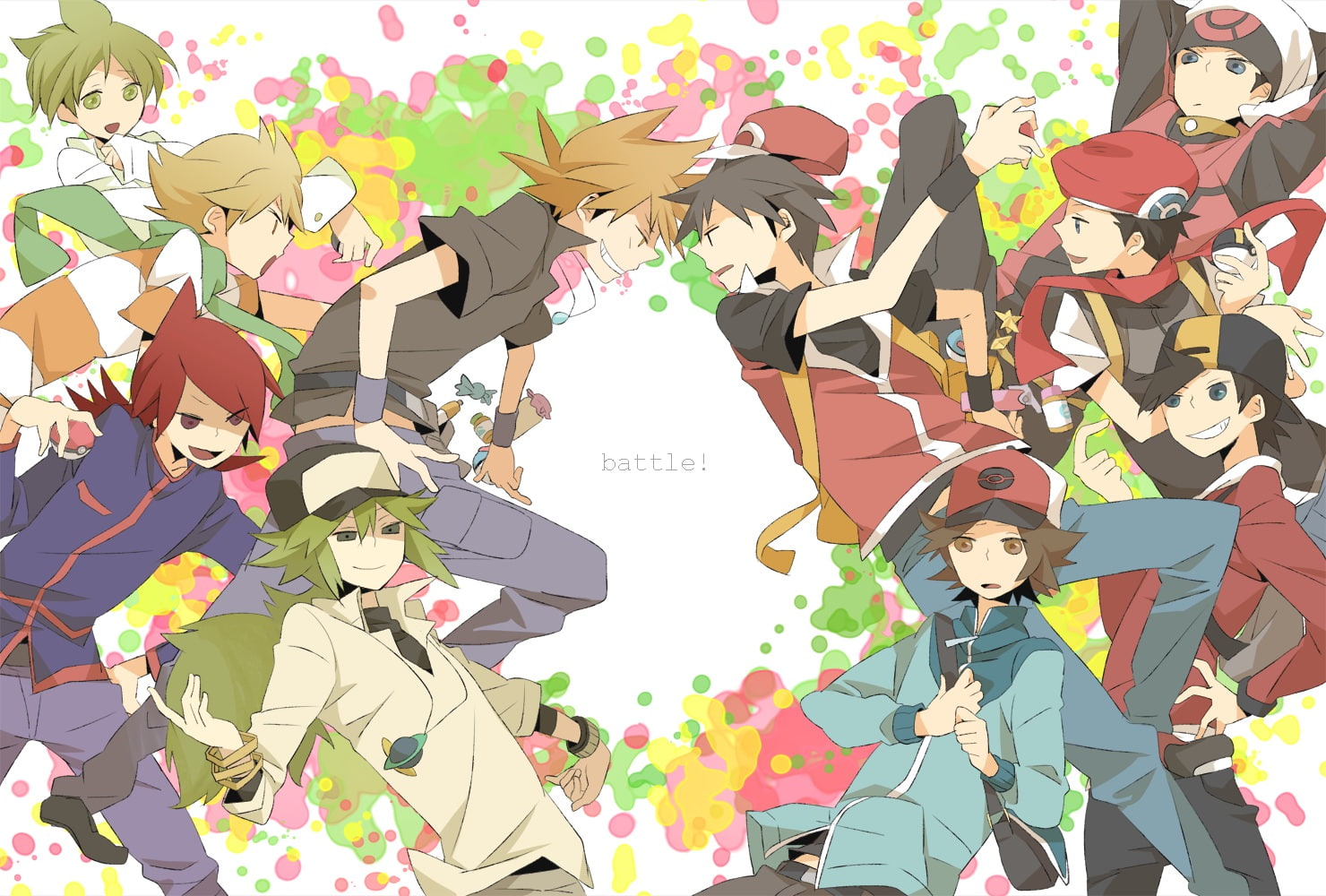 pokemon, hat, gold, blonde, 720P, brown, black, red, green, hair, kinari, jun, male, ruby, ookido, HD Wallpaper