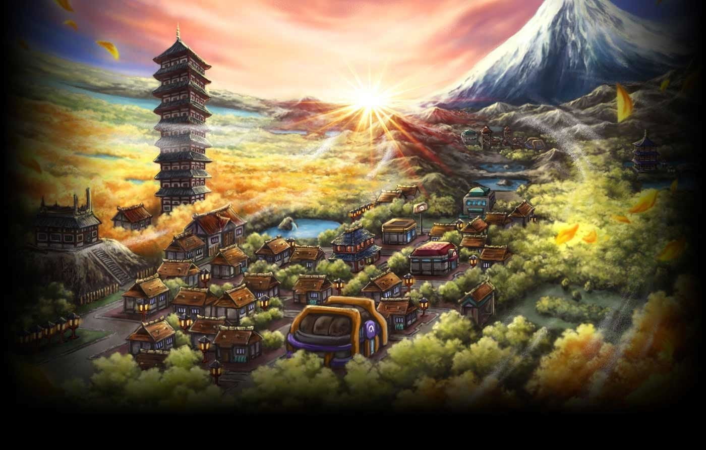 nature, outdoors, painting, beauty in nature, architecture, sunbeam, environment, residential district, city, building, building exterior, sunset, Pokémon, HD Wallpaper