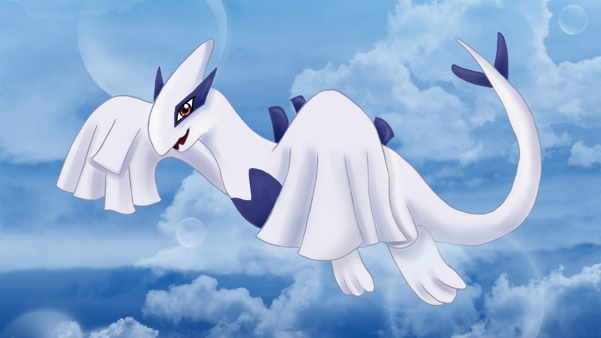 animal wing, creativity, representation, cloud - sky, human representation, mammal, flying, nature, Pokémon, outdoors, emotion, sky, angel, Pokémon: Gold and Silver, HD Wallpaper