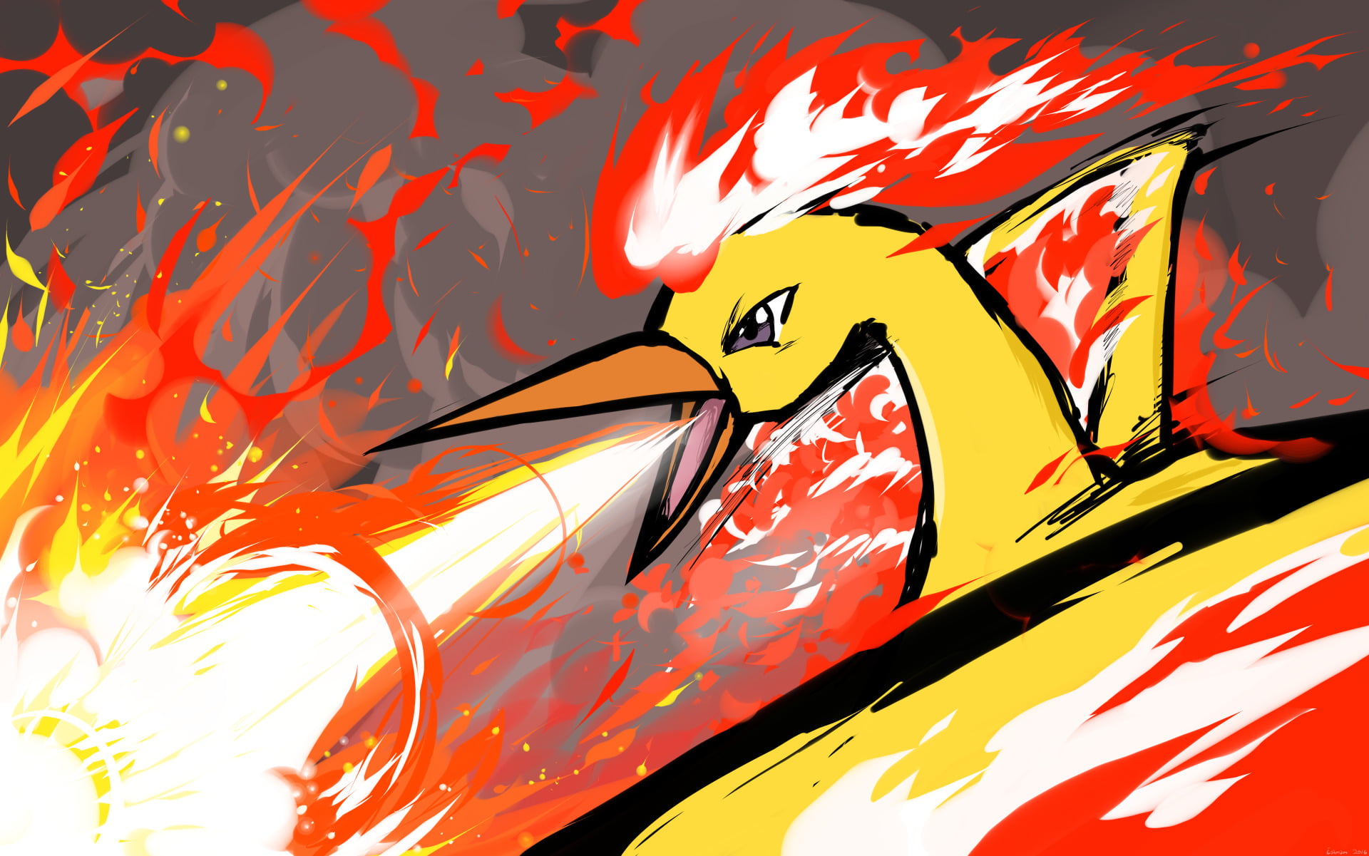 backgrounds, Moltres (Pokémon), outdoors, full frame, multi colored, no people, graffiti, sign, motor vehicle, land vehicle, art and craft, 1080P, pattern, HD Wallpaper