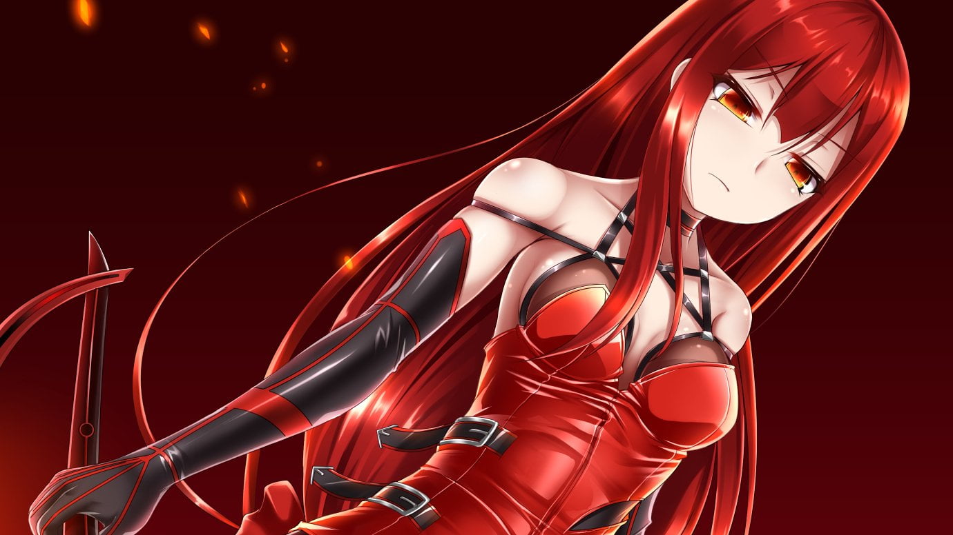 Elesis (Elsword), Elsword, Video Game, ribbon - sewing item, still life, glowing, abstract, red, 720P, indoors, event, colored background, studio shot, HD Wallpaper