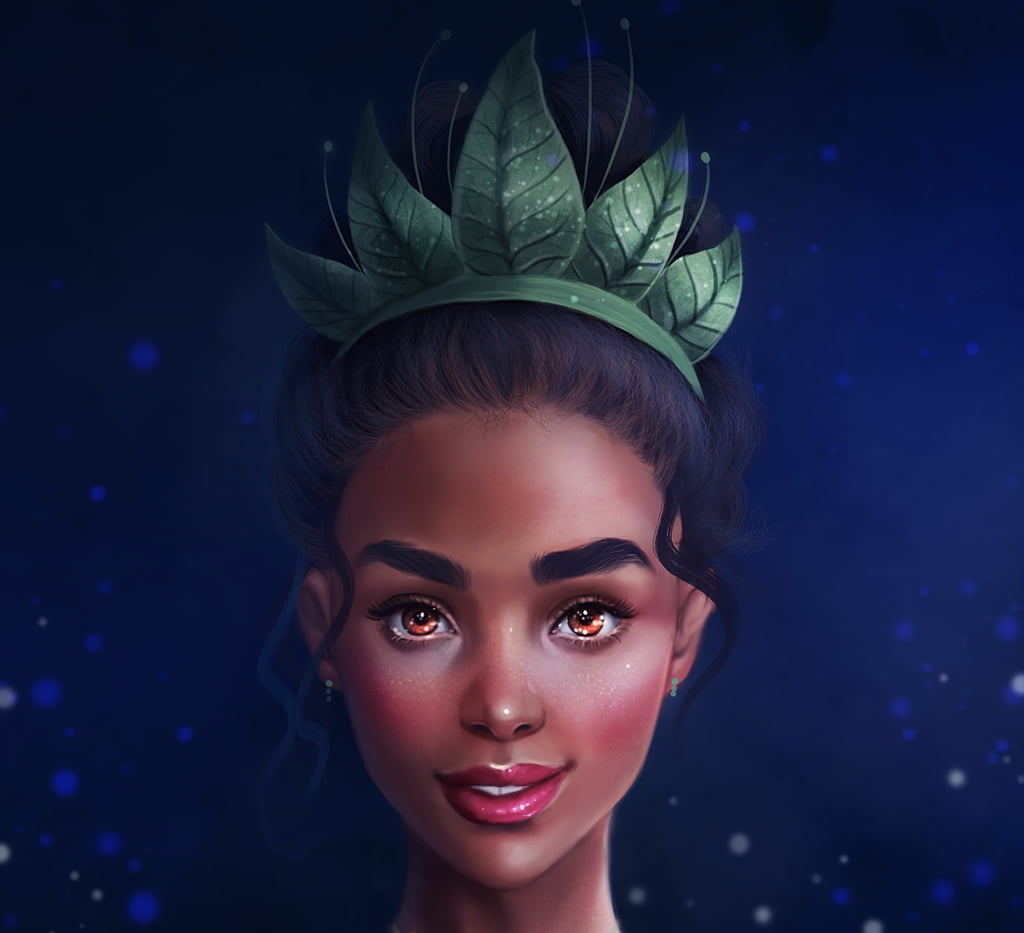 fanart, fashion, beauty, indoors, young adult, green, hair, headshot, young women, studio shot, girl, Tiana, portrait, 480P, body part, women, art, looking at camera, HD Wallpaper