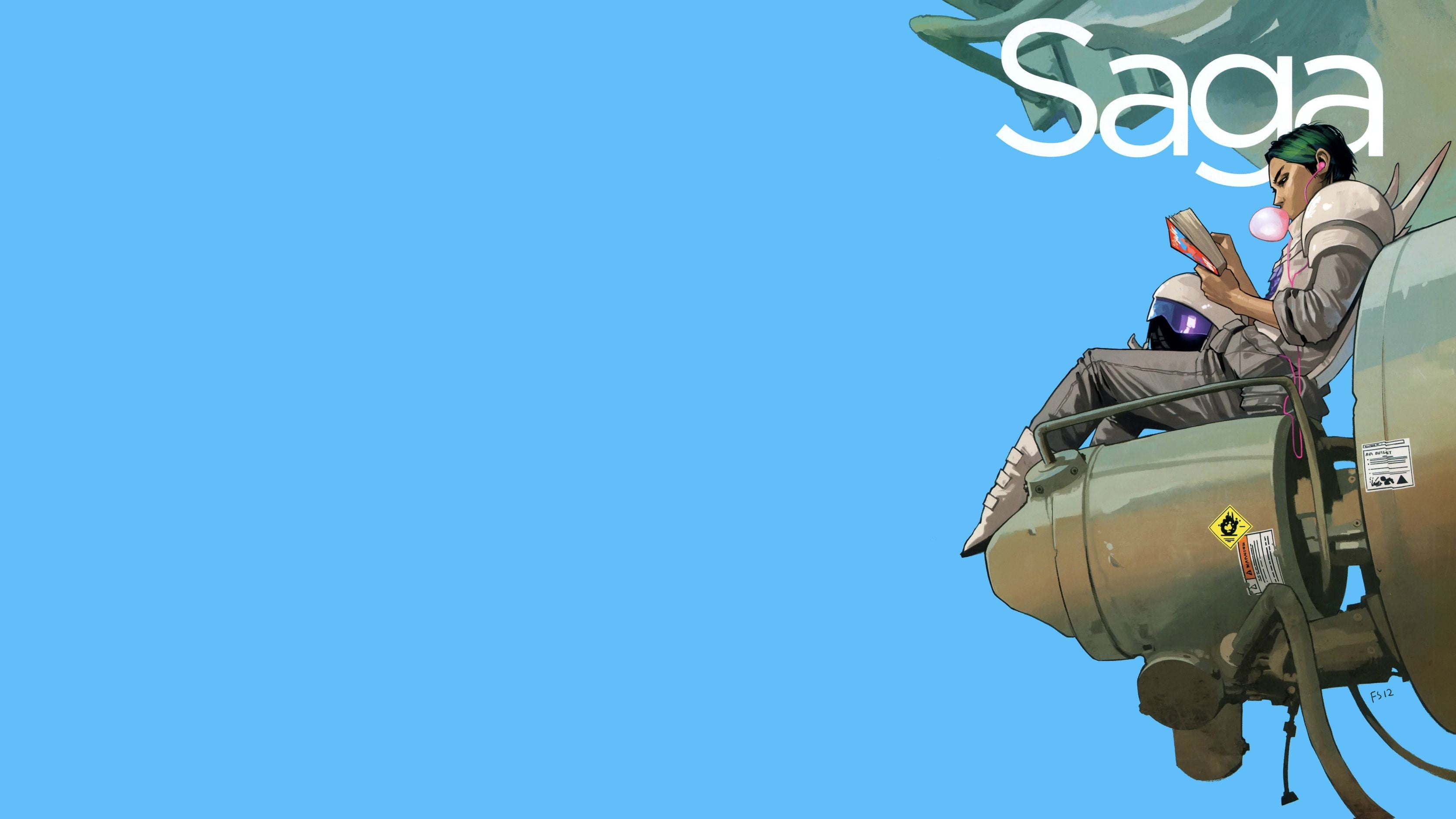 Alana (Saga), Saga, comics, simple background, 2K, HD Wallpaper