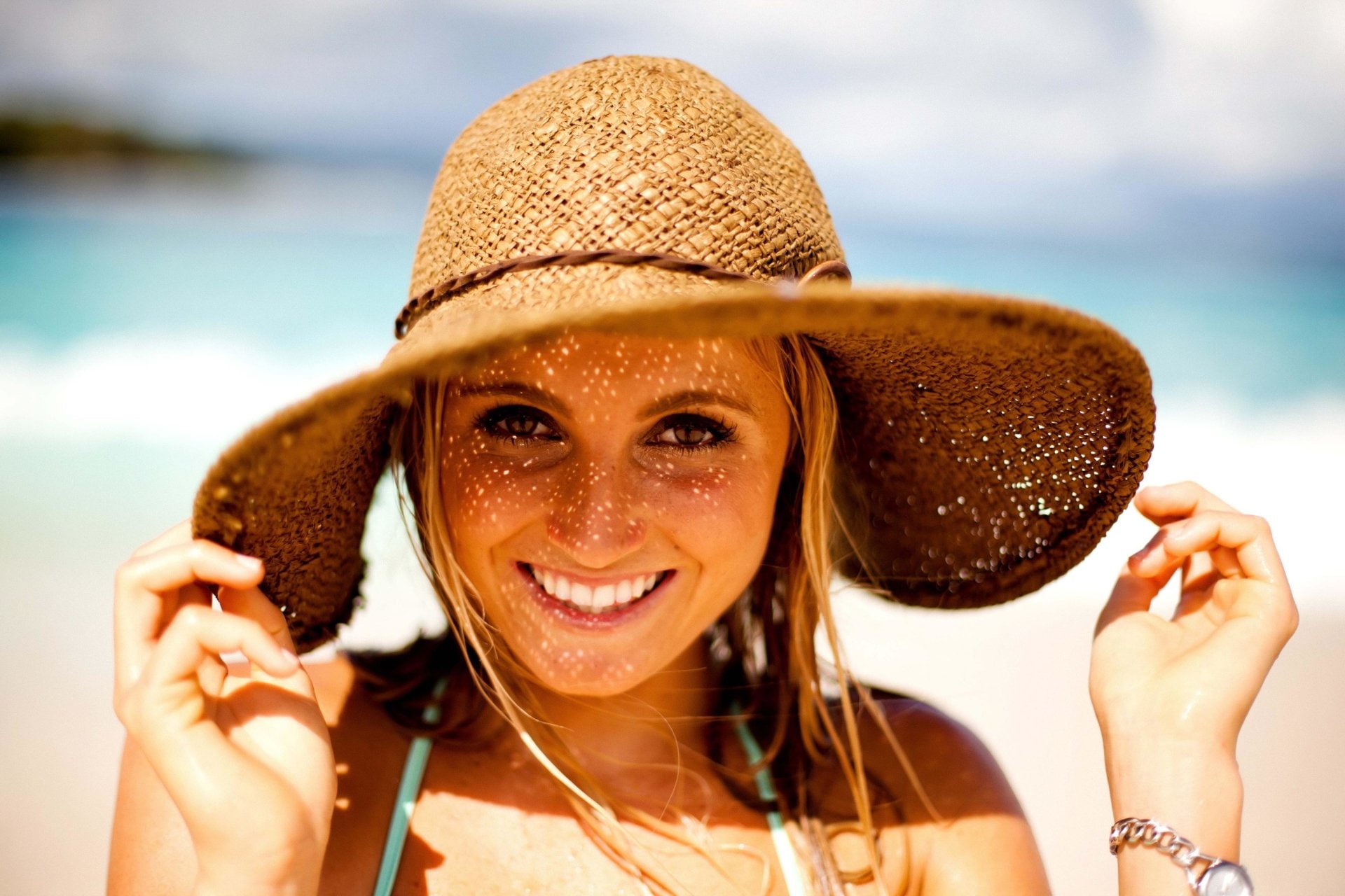 Straw Hat, American, Face, 1080P, Smile, Surfer, Sunny, Alana Blanchard, Sports, HD Wallpaper