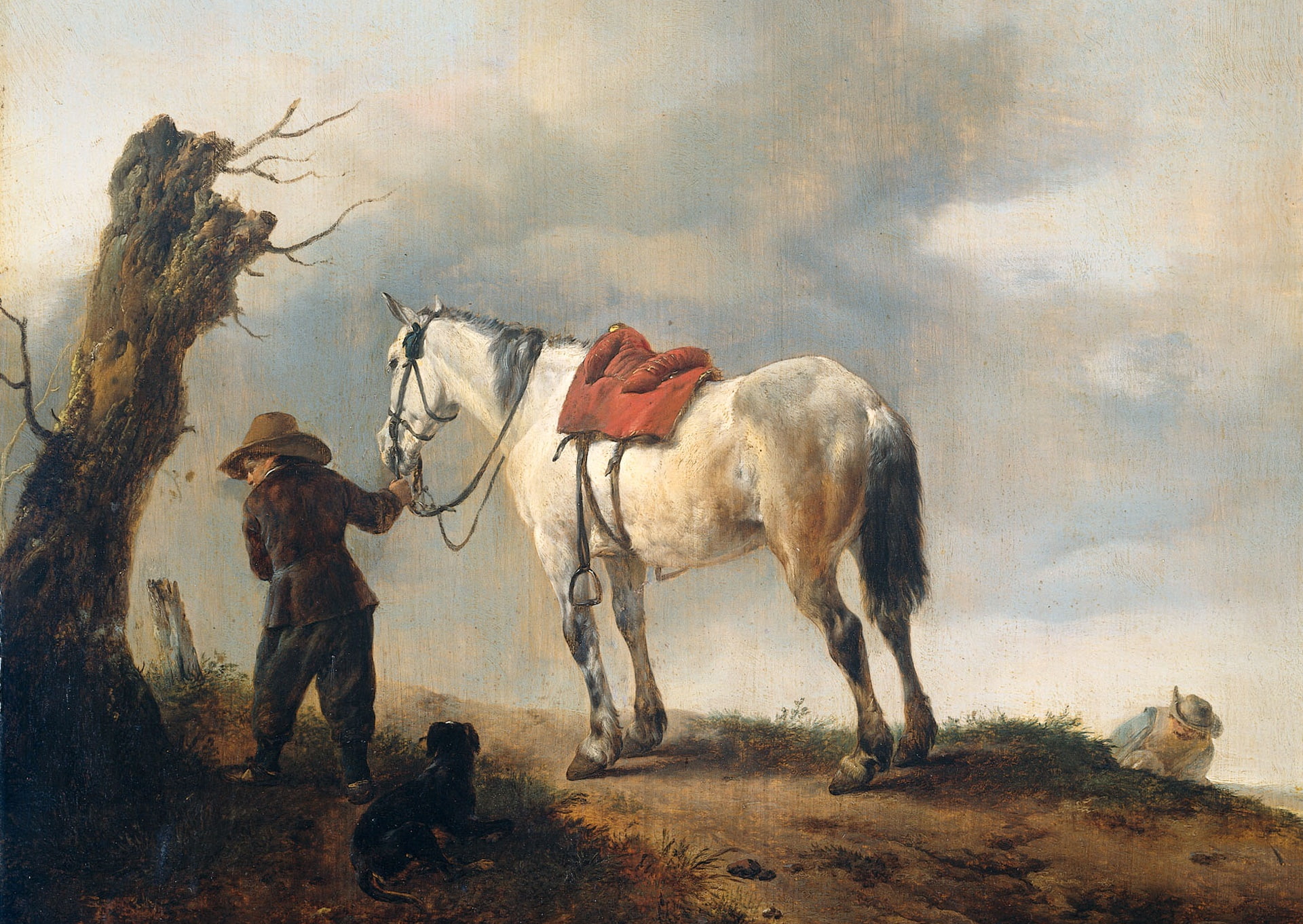 children, Phillips Wauerman, horse, Classic Art, painting, 1080P, HD Wallpaper
