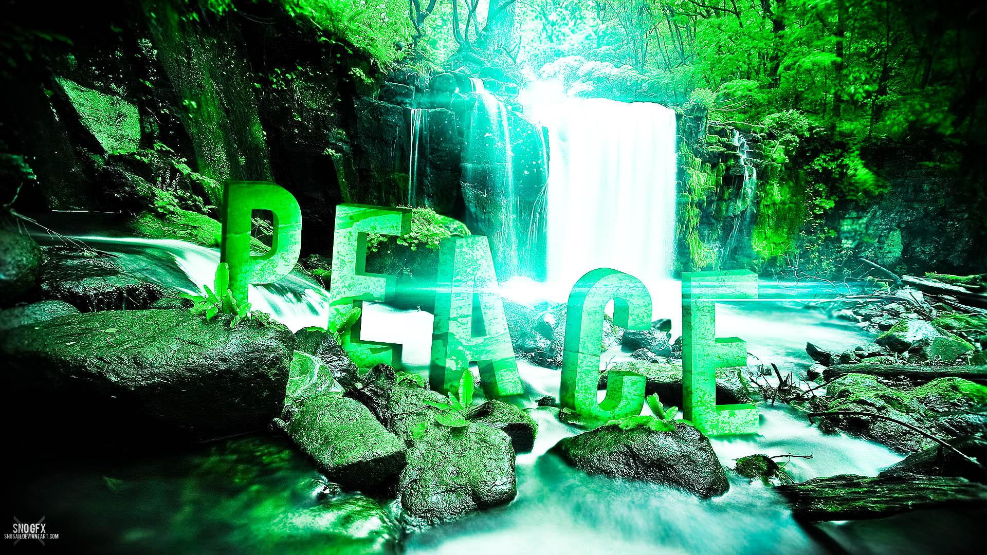 nature, 3d and abstract, peace, 1080P, falls, peacefull, water, waterfalls, HD Wallpaper