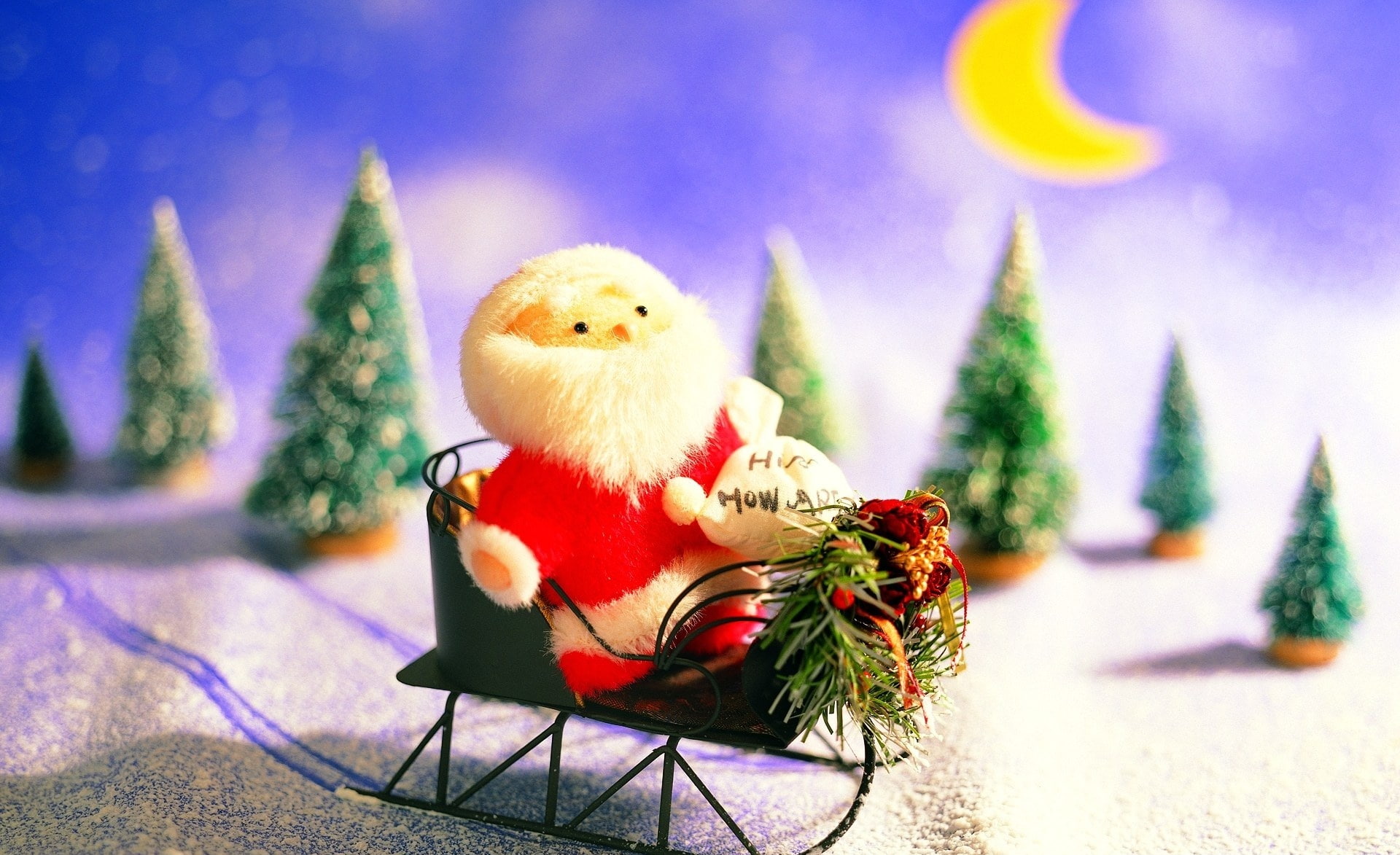 tree, decoration, art and craft, indoors, celebration, christmas ornament, holiday, Holidays, Santa, holiday - event, 1080P, sled, representation, creativity, HD Wallpaper
