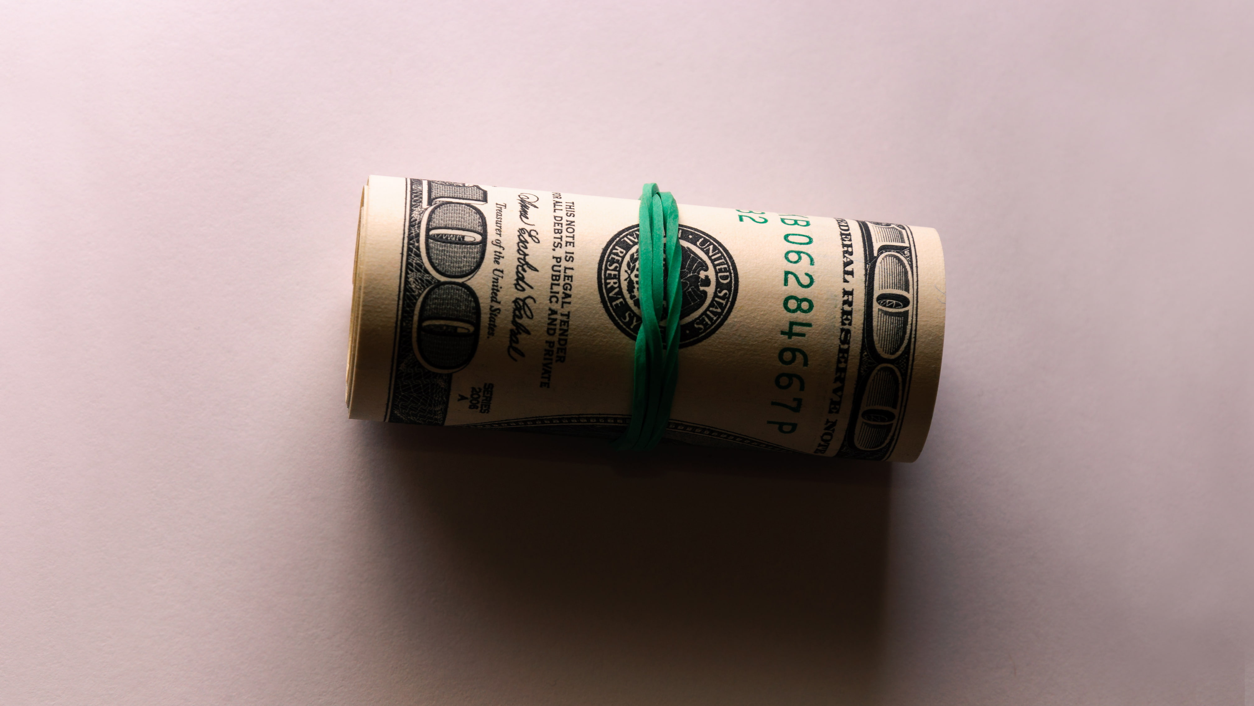 dollar, 4K, hundred, white, Yelunin Roman, rubber band, one, 100, green, money, evergreen, photography, Franklin, HD Wallpaper