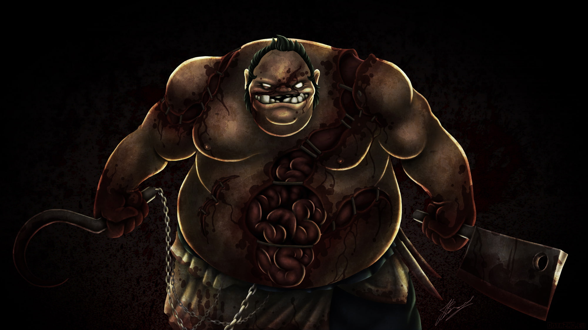 pudge, 1080P, art, dota, HD Wallpaper