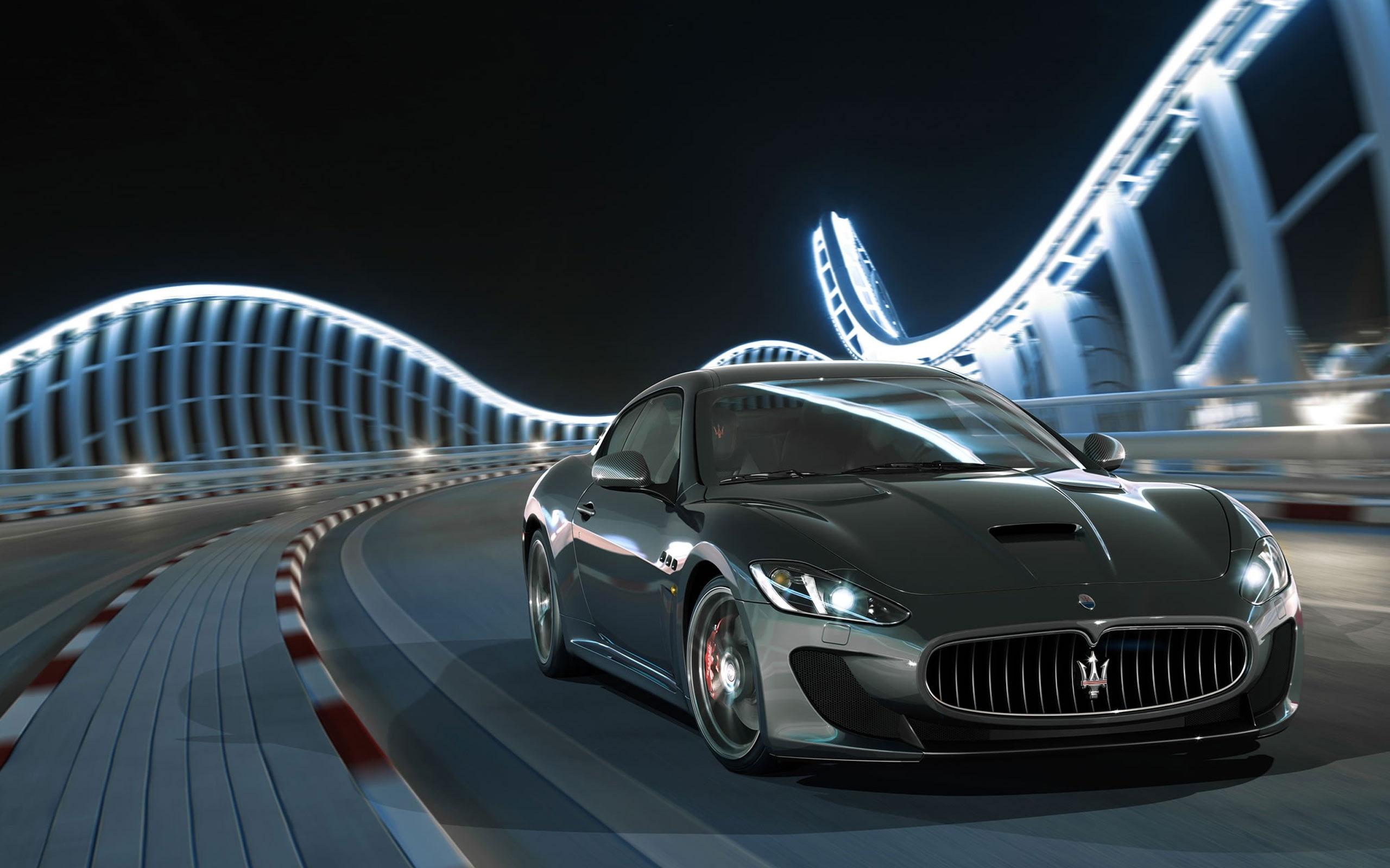 road, night, maserati ghibli, car, 2K, fantastic, maserati, ghibli, HD Wallpaper