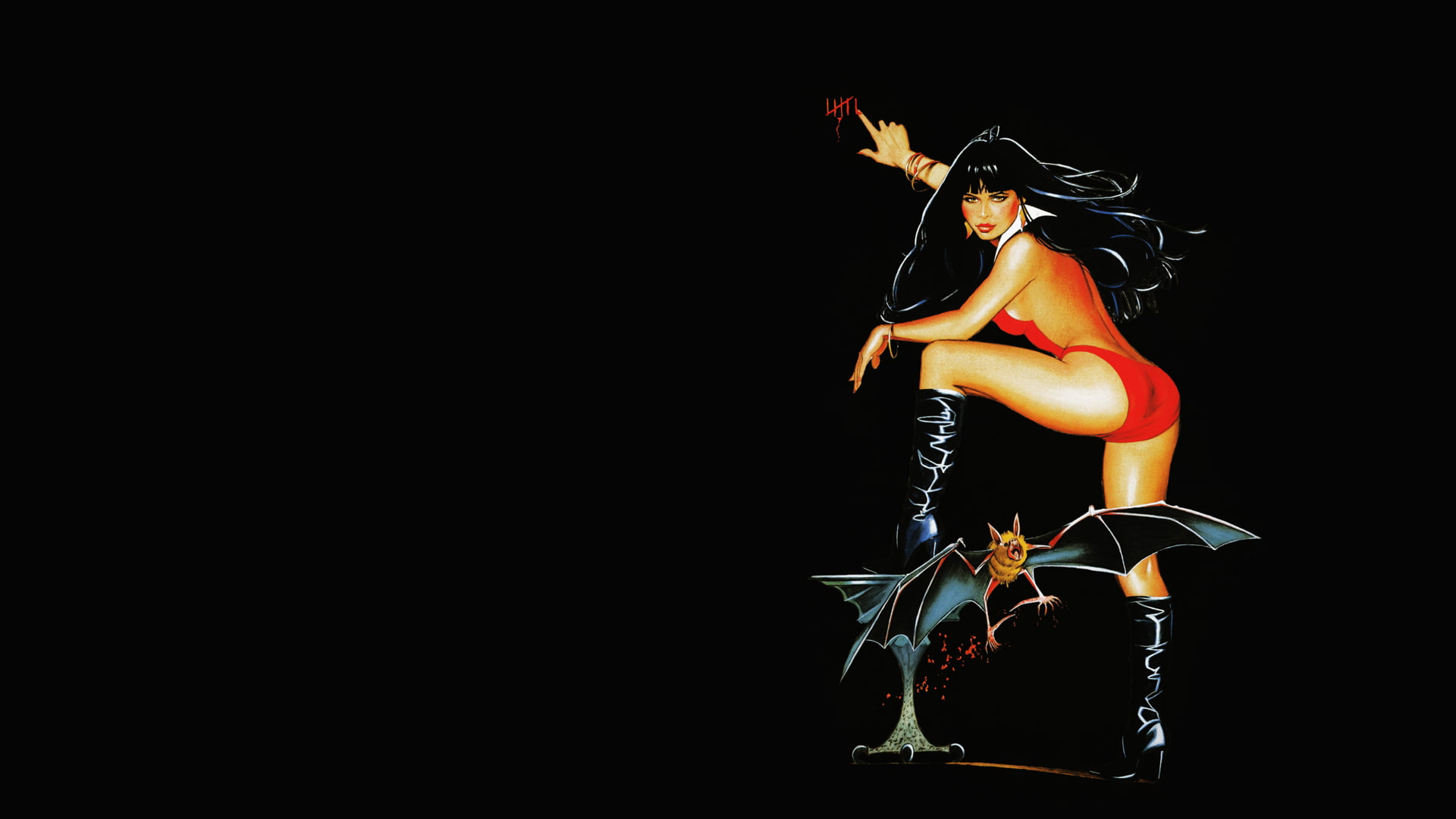 vampirella, 1080P, black, hd, cartoon/comic, HD Wallpaper