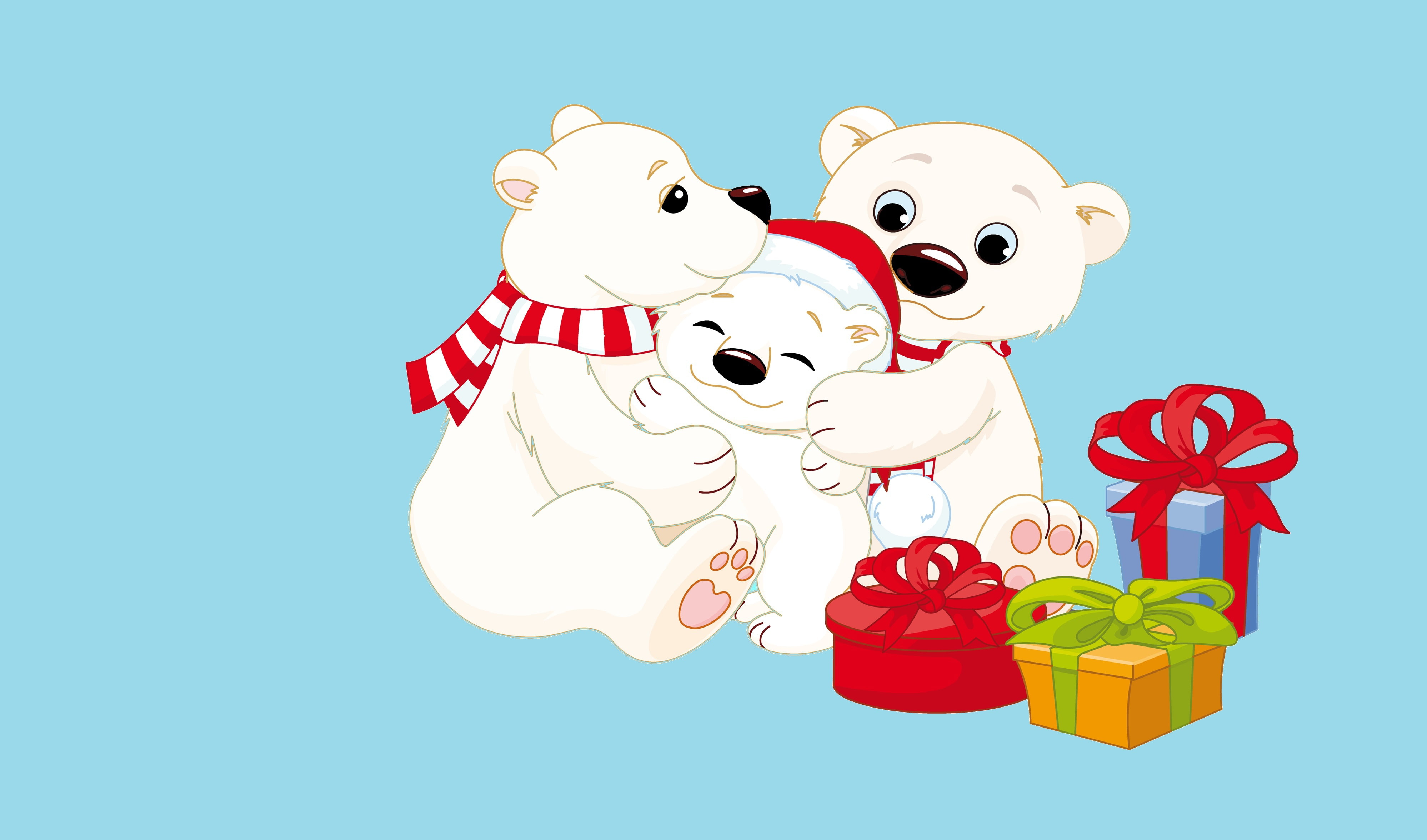 toy, polar, vector, childrens, holiday, mood, blue, animal themes, emotion, cute, happiness, cap, nature, childhood, ribbon, positive emotion, holiday - event, HD Wallpaper