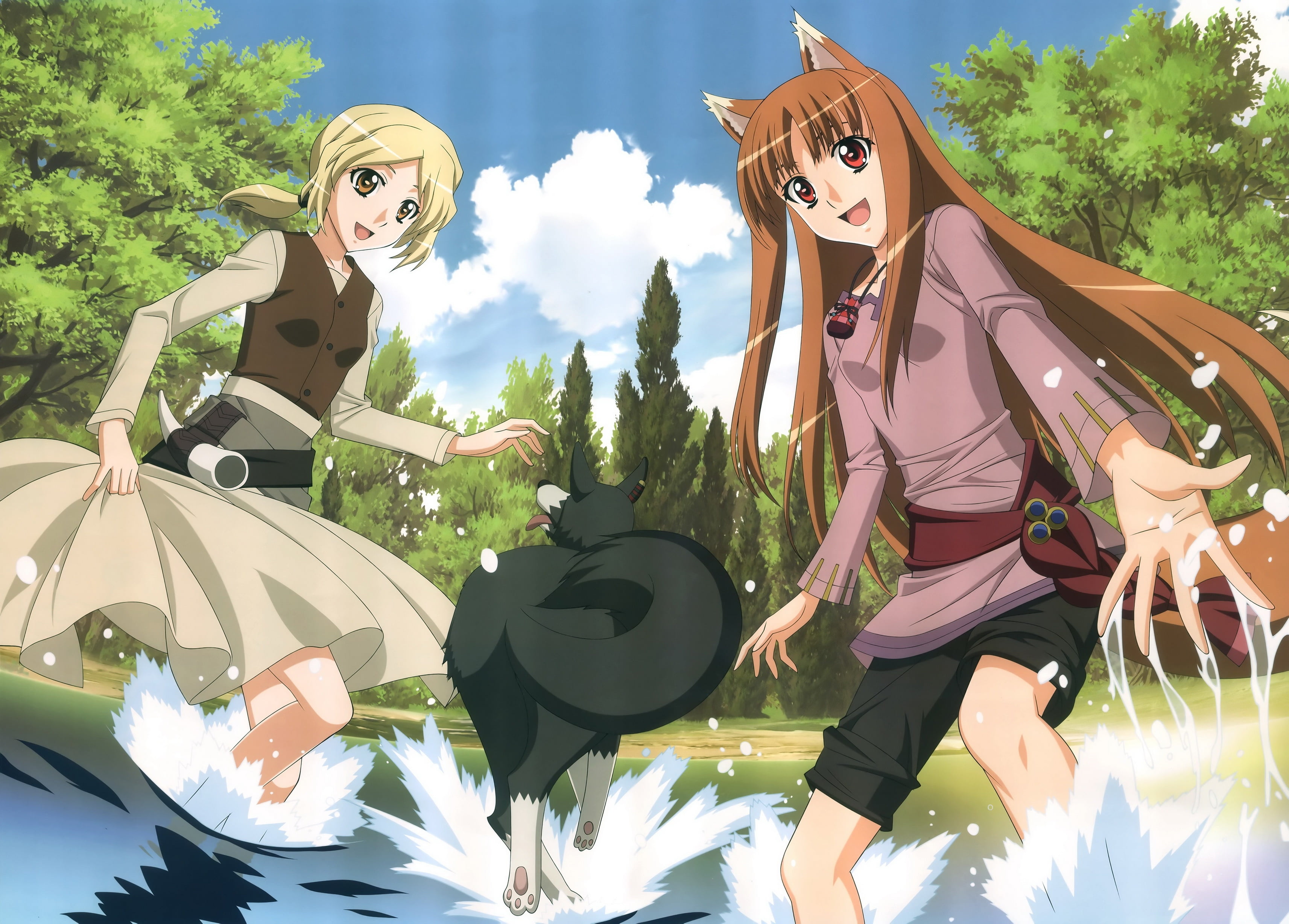 2K, female likeness, summer, joy, people, anime, backgrounds, river, figurine, beautiful, computer Graphic, togetherness, teenage Girls, character, females, HD Wallpaper