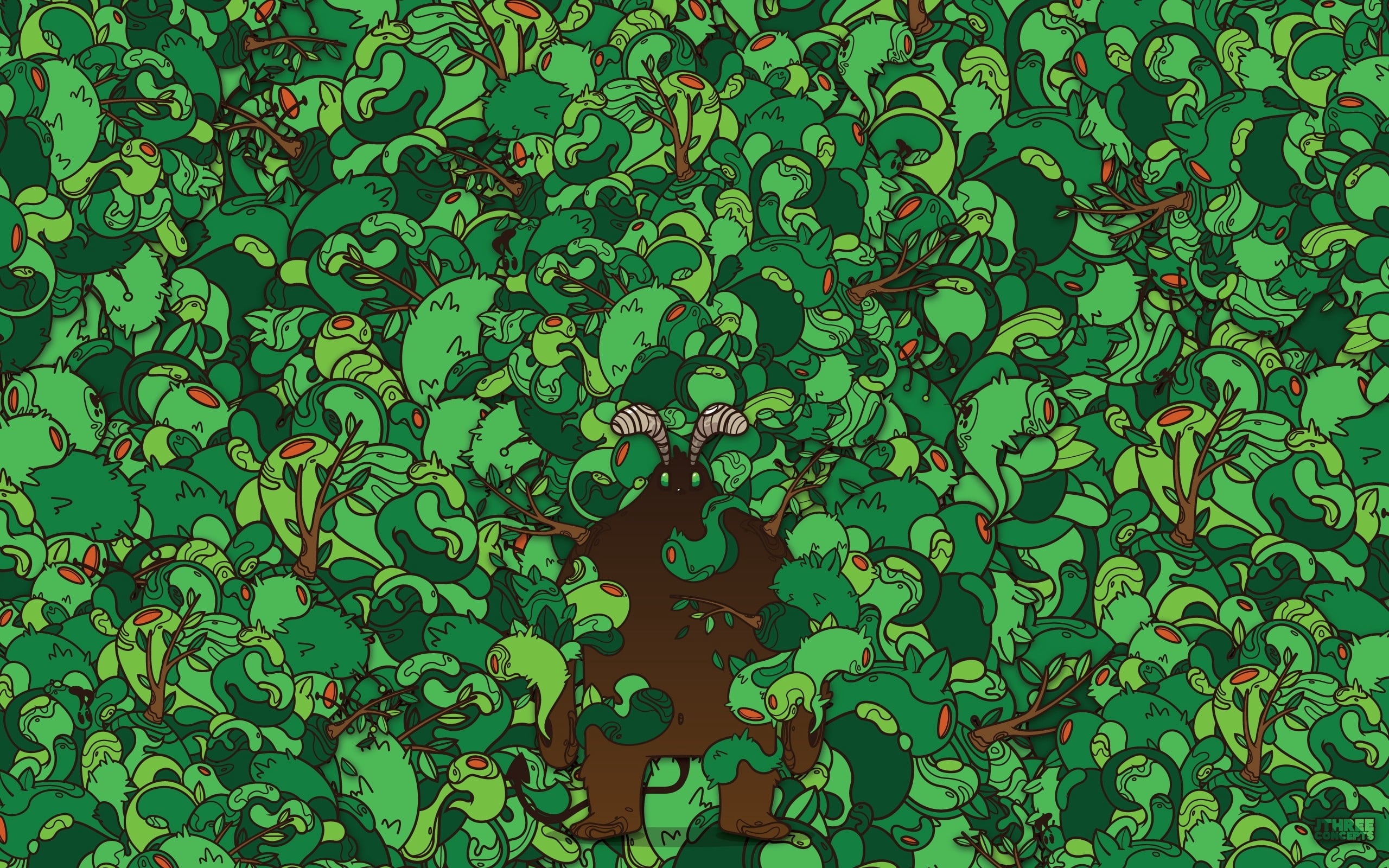 no people, beast, lush foliage, abstract, plant, backdrop, grass, botany, ornate, pattern, plants, high angle view, shape, close-up, illustration, green Color, HD Wallpaper